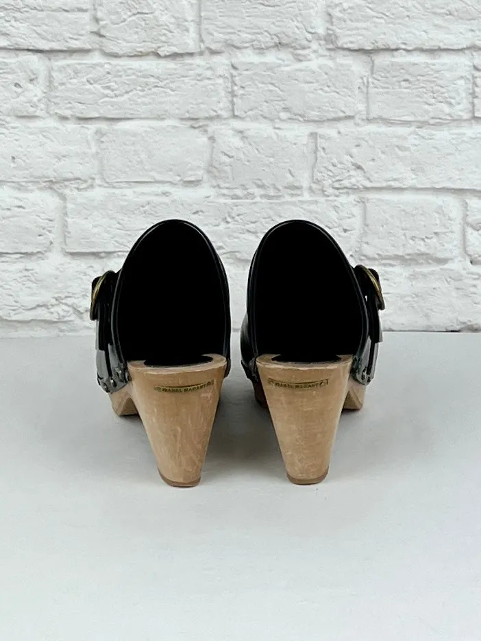 Isabel Marant Black Thalie Clogs, Size 37, Black