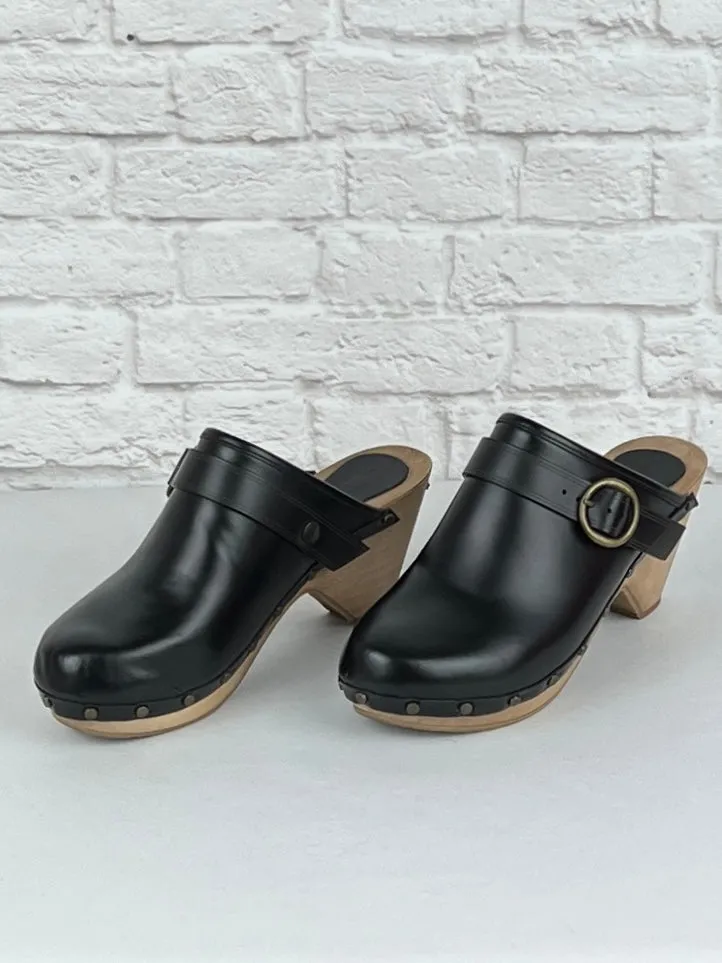 Isabel Marant Black Thalie Clogs, Size 37, Black