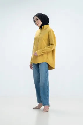 Lous Shirt - Yellow - Kemeja Wanita Bahan Corduroy Warna Yellow - TP1380890