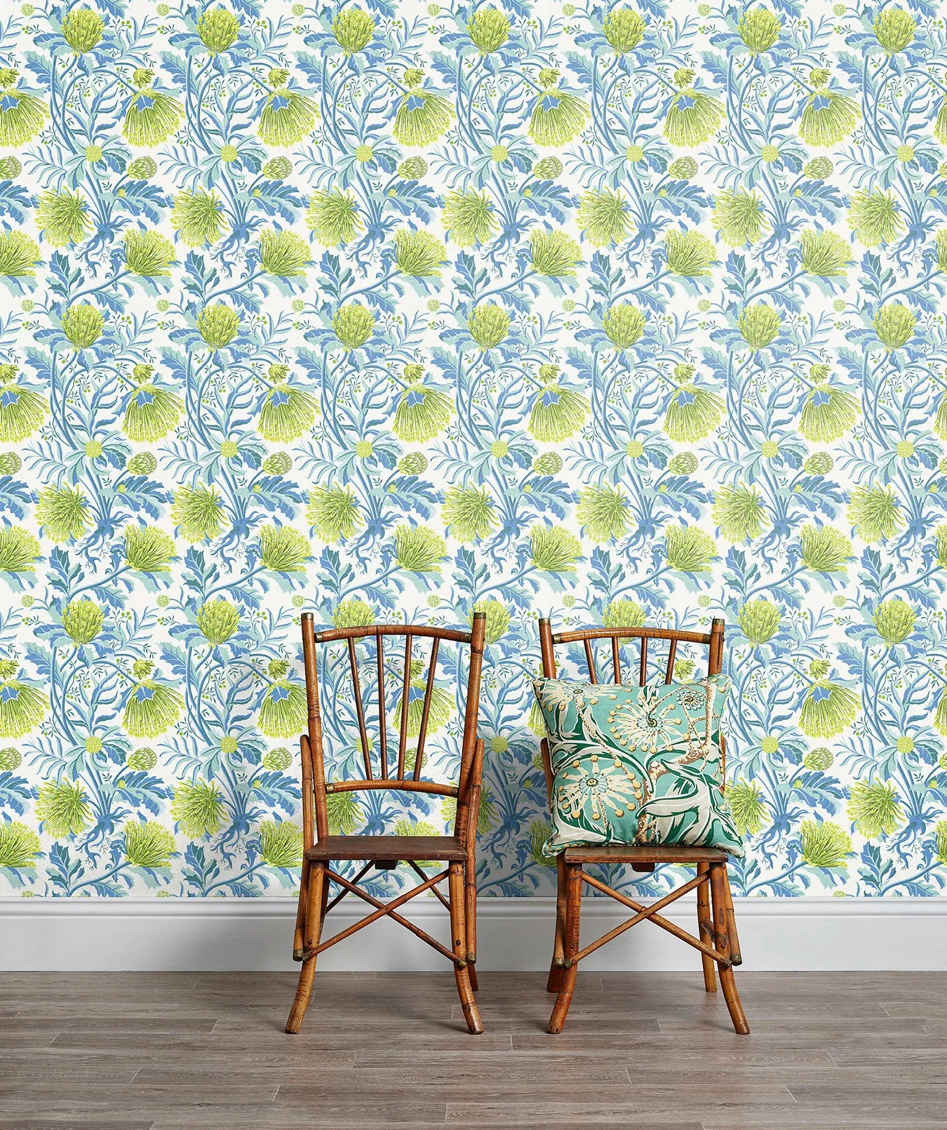 Matchstick Banksia Green Wallpaper