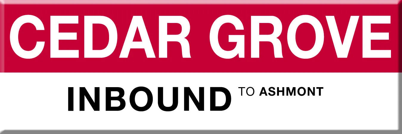MBTA Red Line Cedar Grove Street Station Magnet