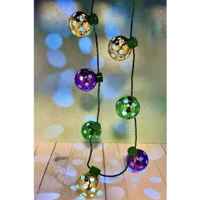 Mini Pickleballs Mardi Gras Flashing Necklace | Fun Pickleball Gifts