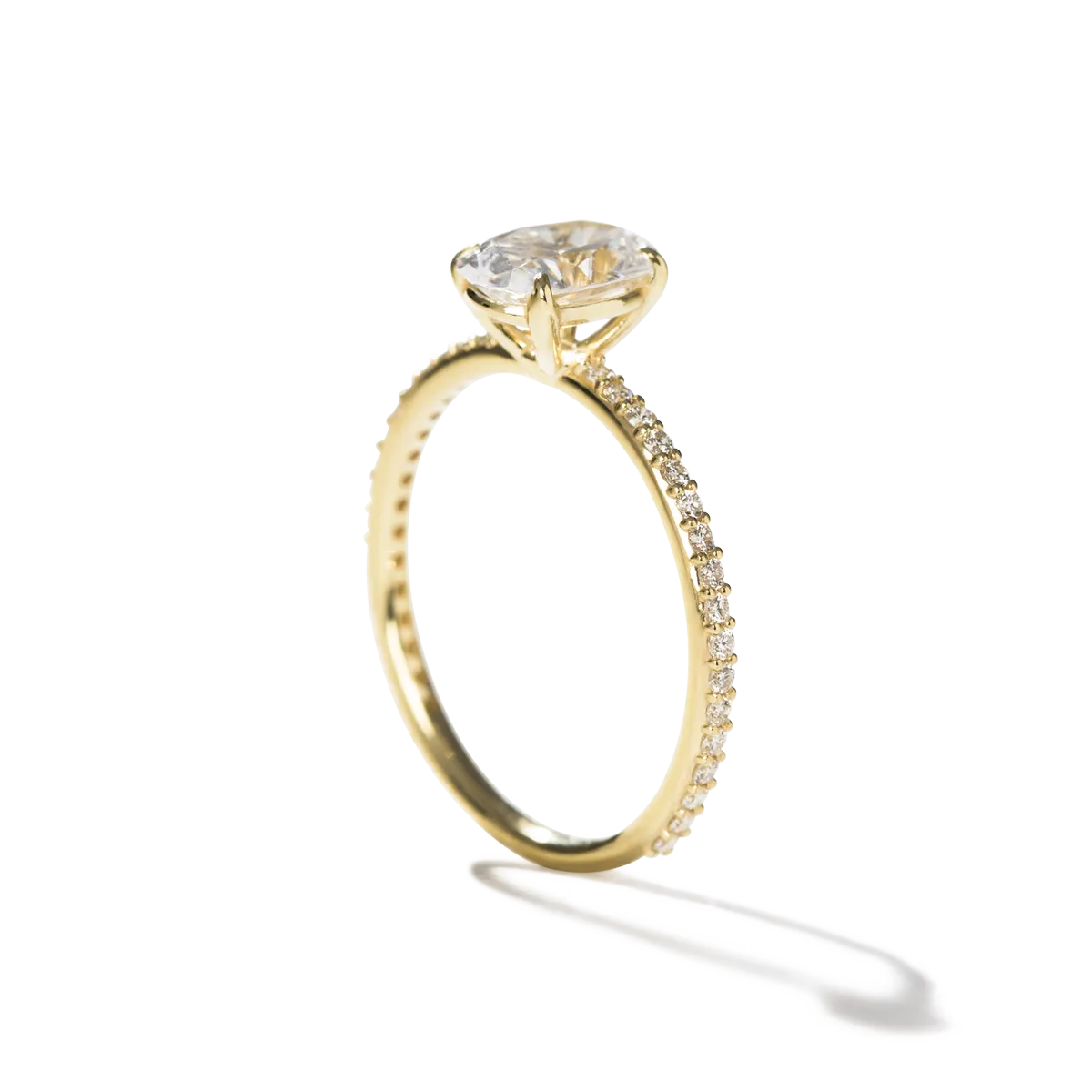 Noémie Solitaire Pave Pick Your Diamond Shape Engagement Ring