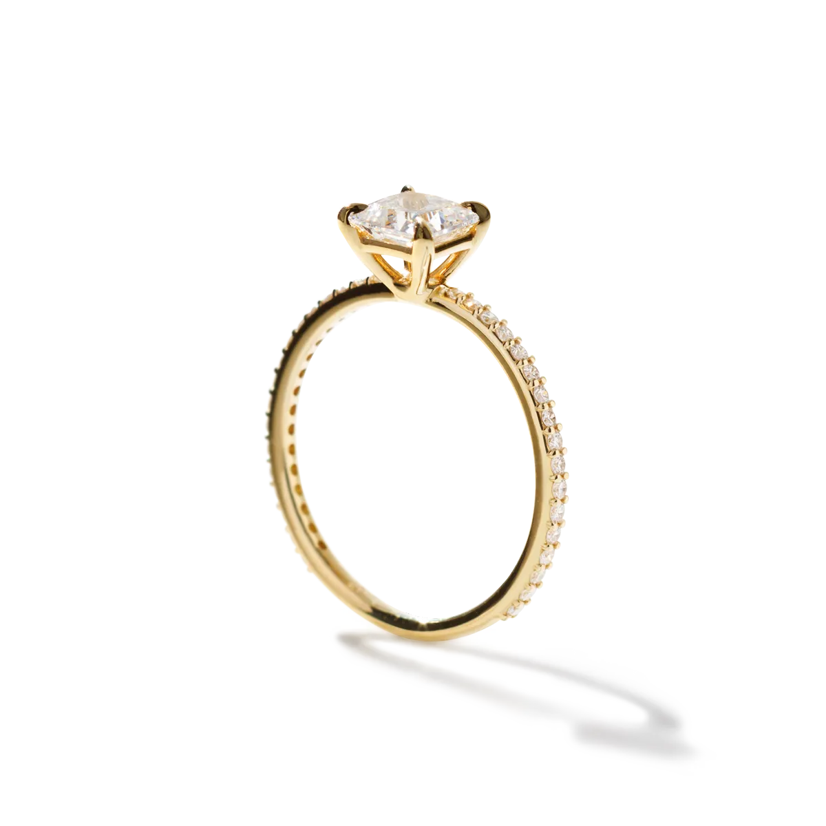 Noémie Solitaire Pave Pick Your Diamond Shape Engagement Ring