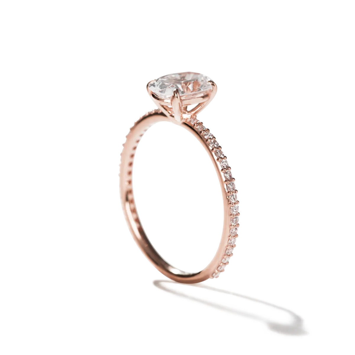 Noémie Solitaire Pave Pick Your Diamond Shape Engagement Ring