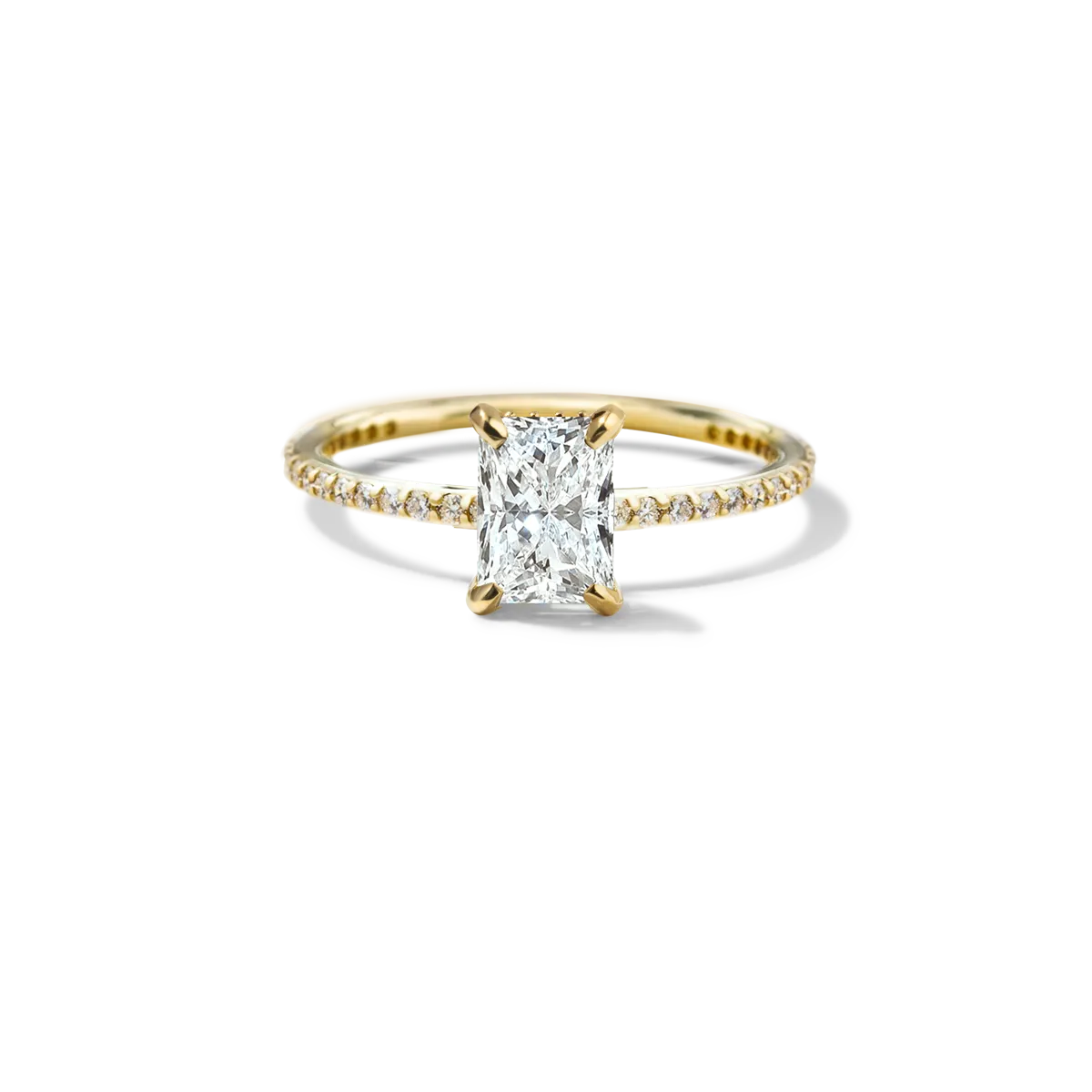 Noémie Solitaire Pave Pick Your Diamond Shape Engagement Ring