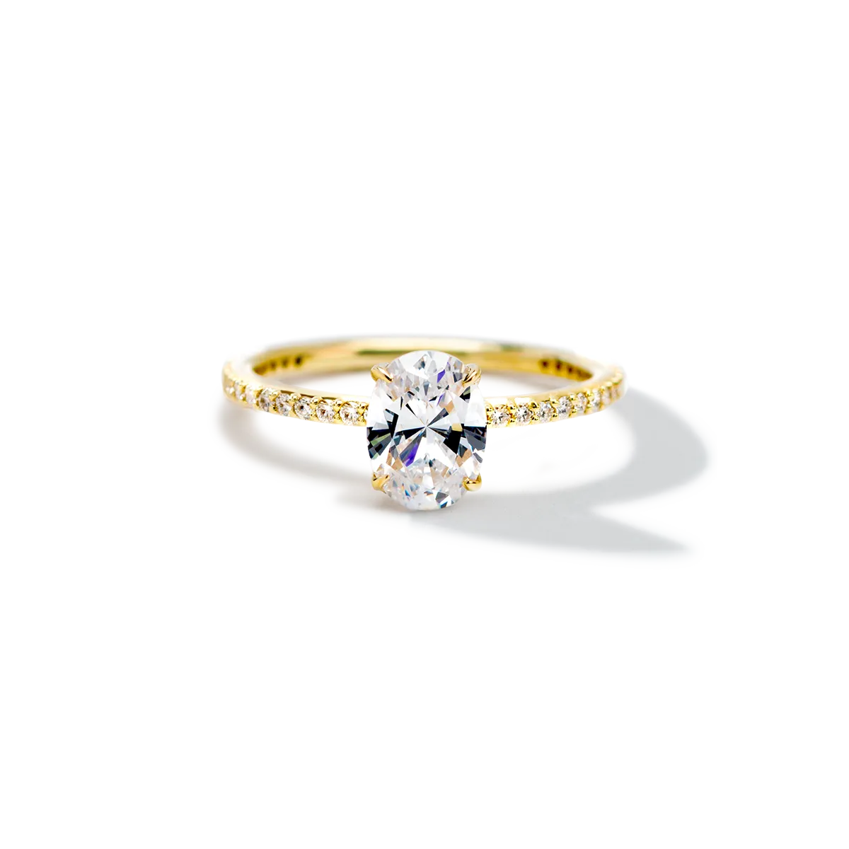 Noémie Solitaire Pave Pick Your Diamond Shape Engagement Ring