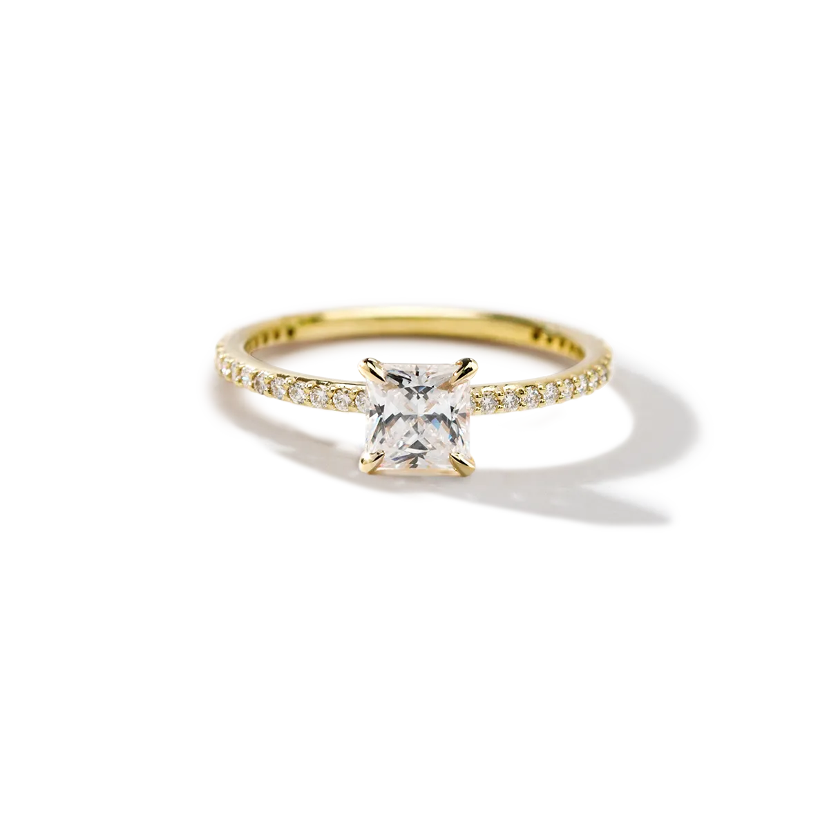 Noémie Solitaire Pave Pick Your Diamond Shape Engagement Ring