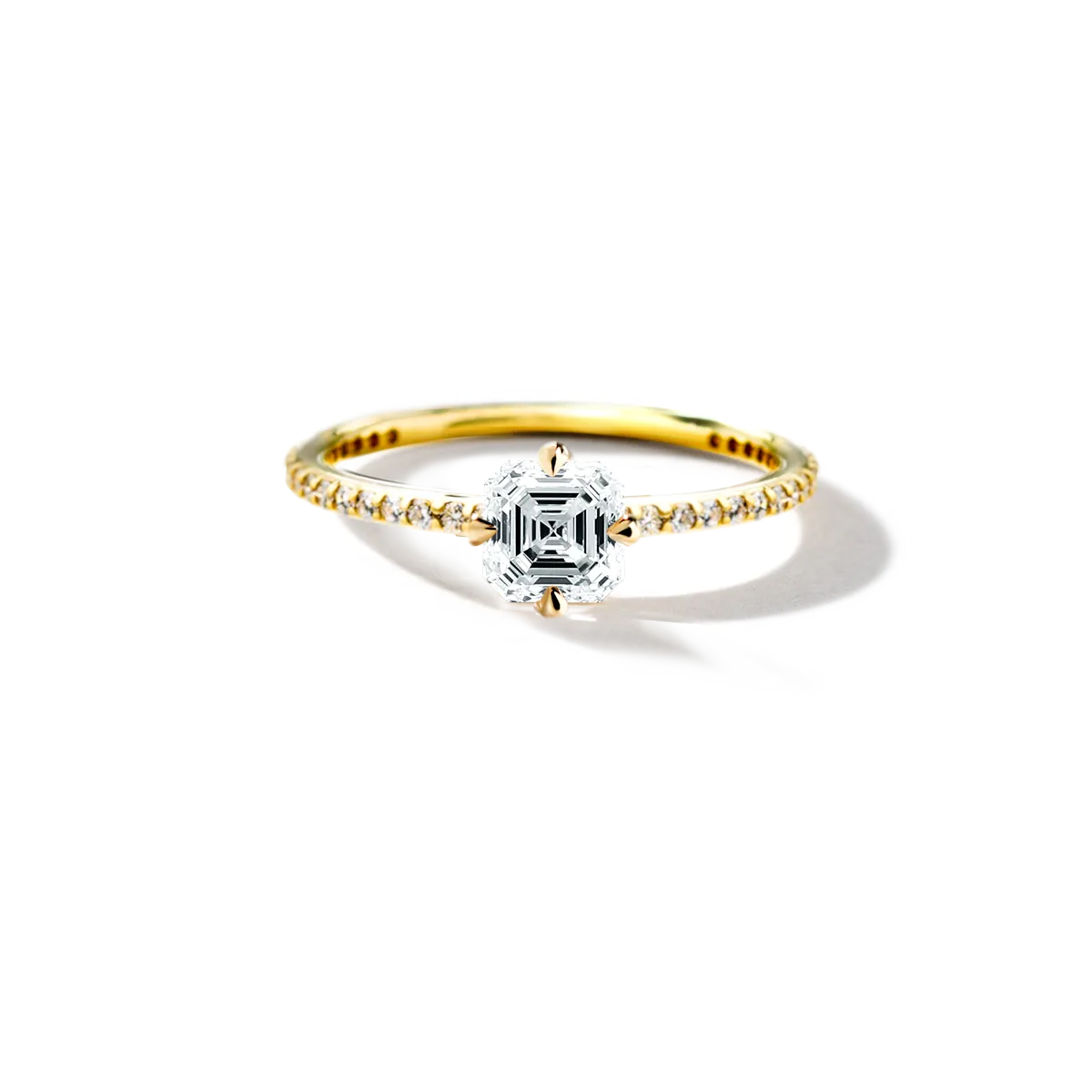 Noémie Solitaire Pave Pick Your Diamond Shape Engagement Ring