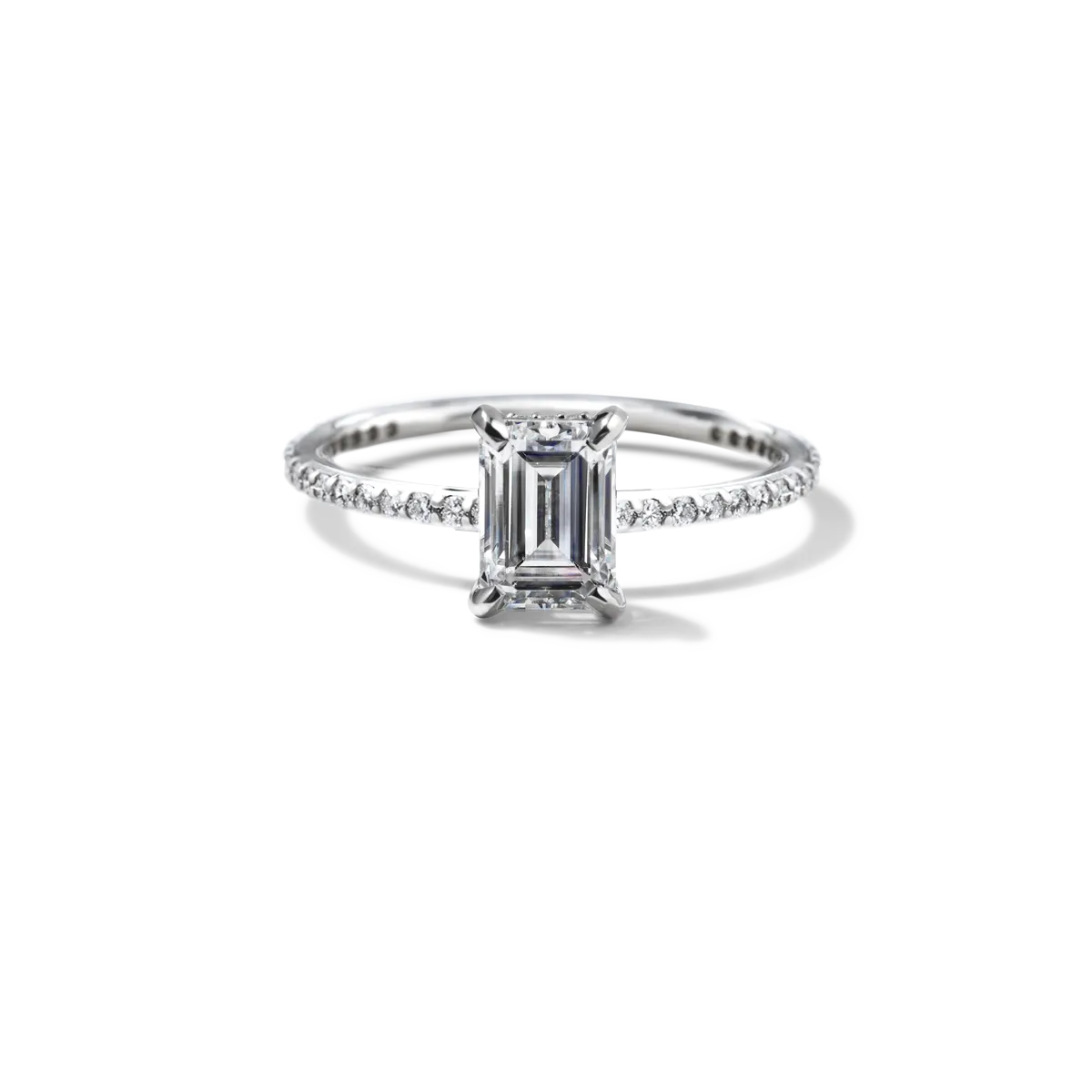 Noémie Solitaire Pave Pick Your Diamond Shape Engagement Ring
