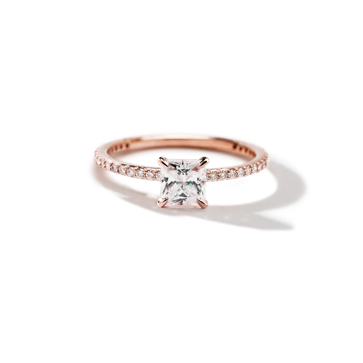 Noémie Solitaire Pave Pick Your Diamond Shape Engagement Ring