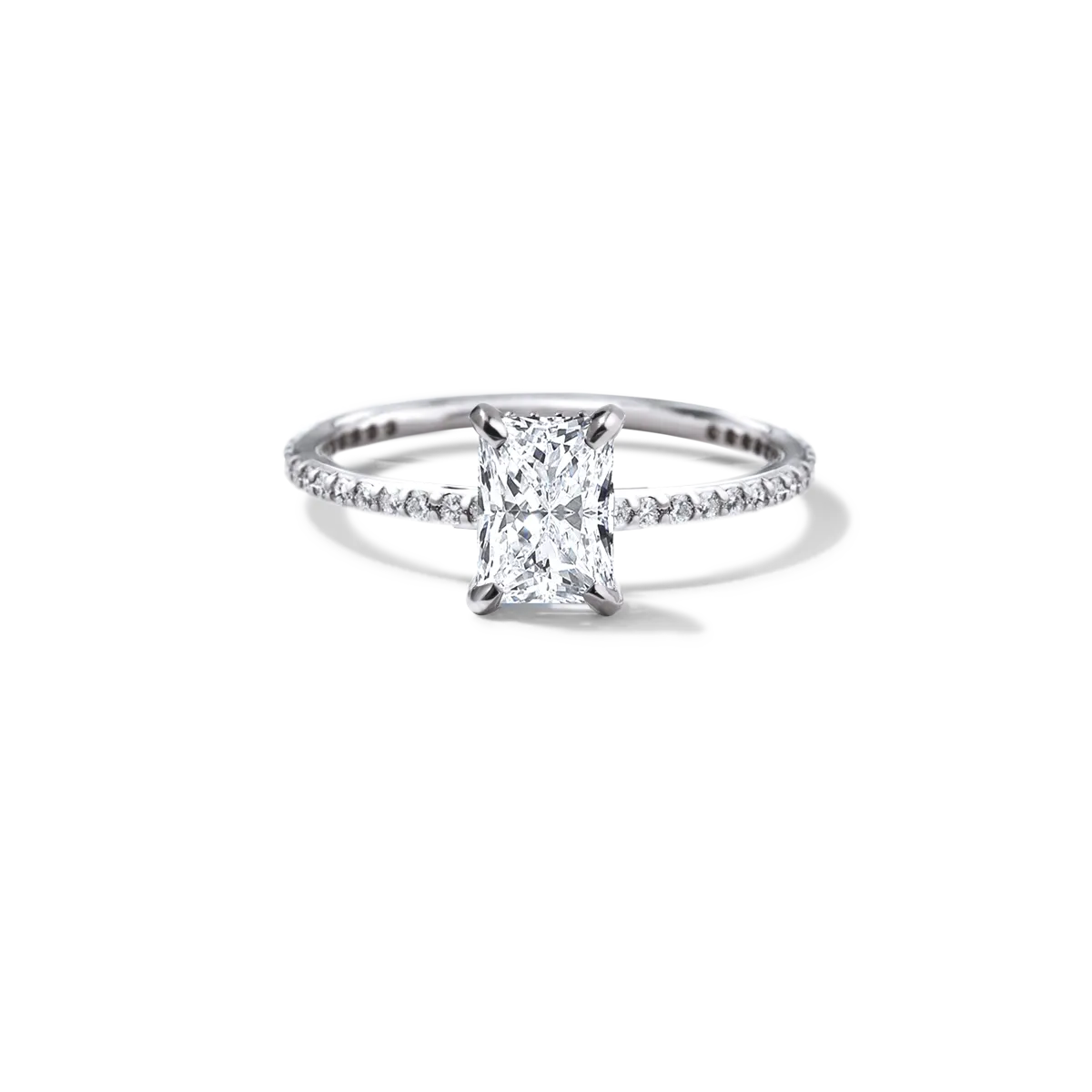 Noémie Solitaire Pave Pick Your Diamond Shape Engagement Ring