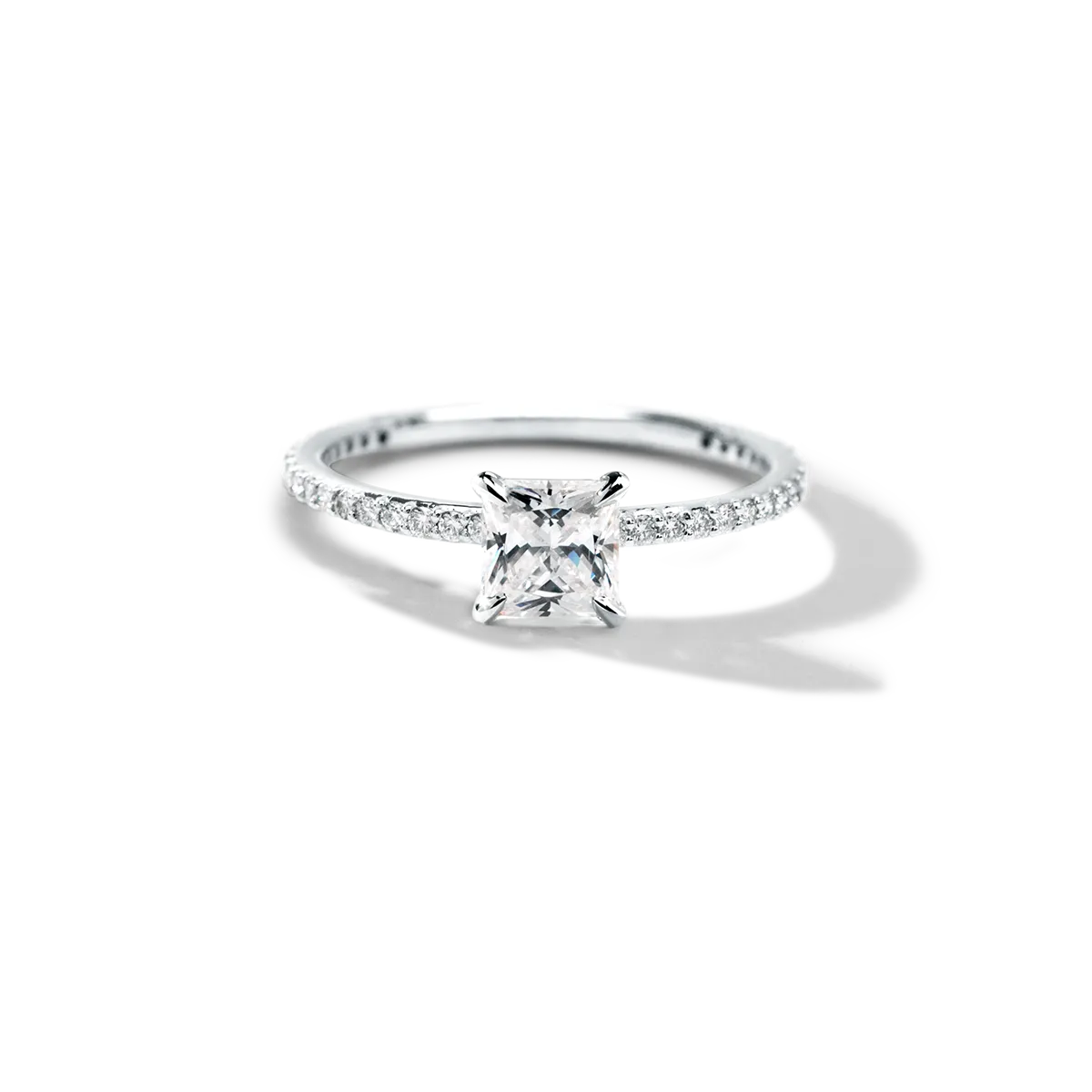 Noémie Solitaire Pave Pick Your Diamond Shape Engagement Ring