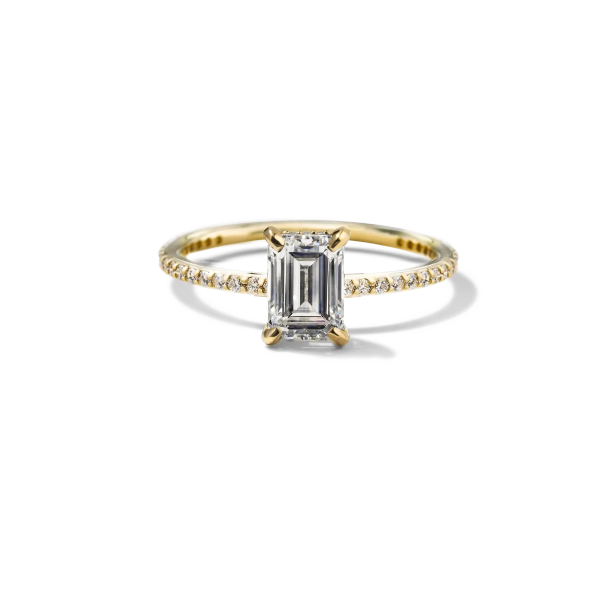 Noémie Solitaire Pave Pick Your Diamond Shape Engagement Ring