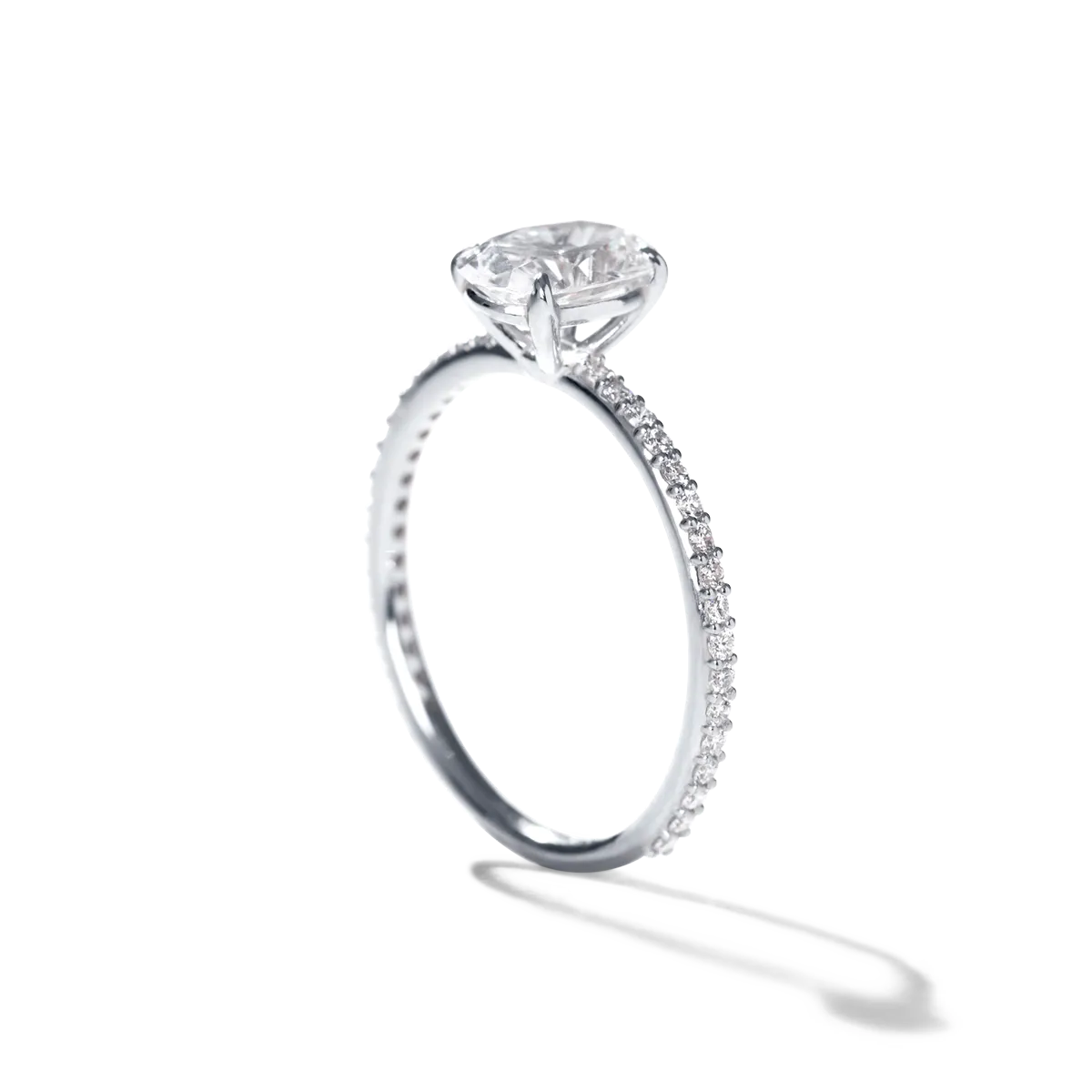 Noémie Solitaire Pave Pick Your Diamond Shape Engagement Ring
