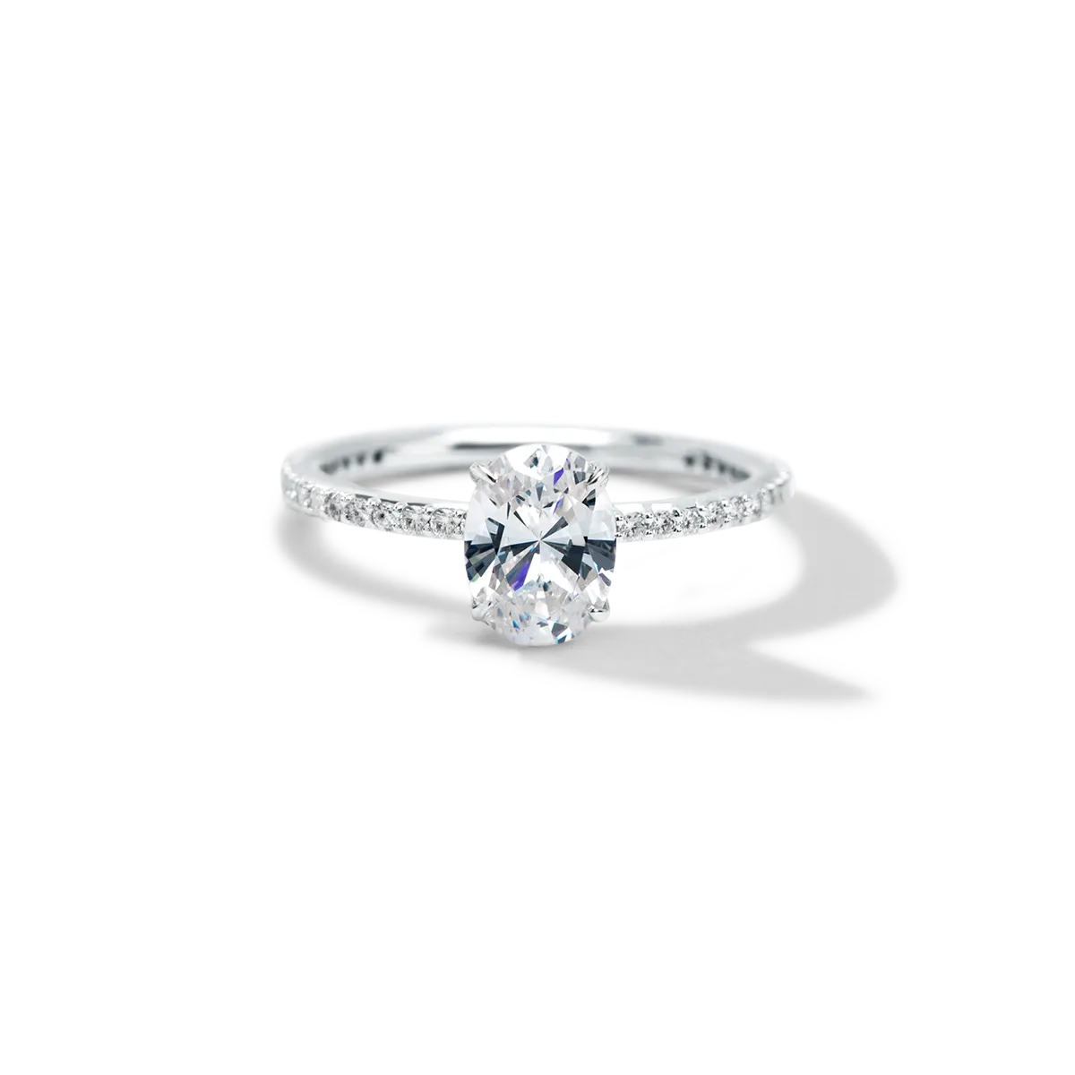 Noémie Solitaire Pave Pick Your Diamond Shape Engagement Ring