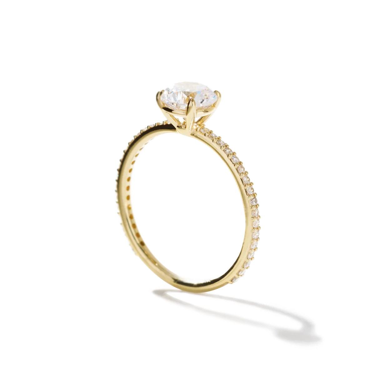 Noémie Solitaire Pave Pick Your Diamond Shape Engagement Ring