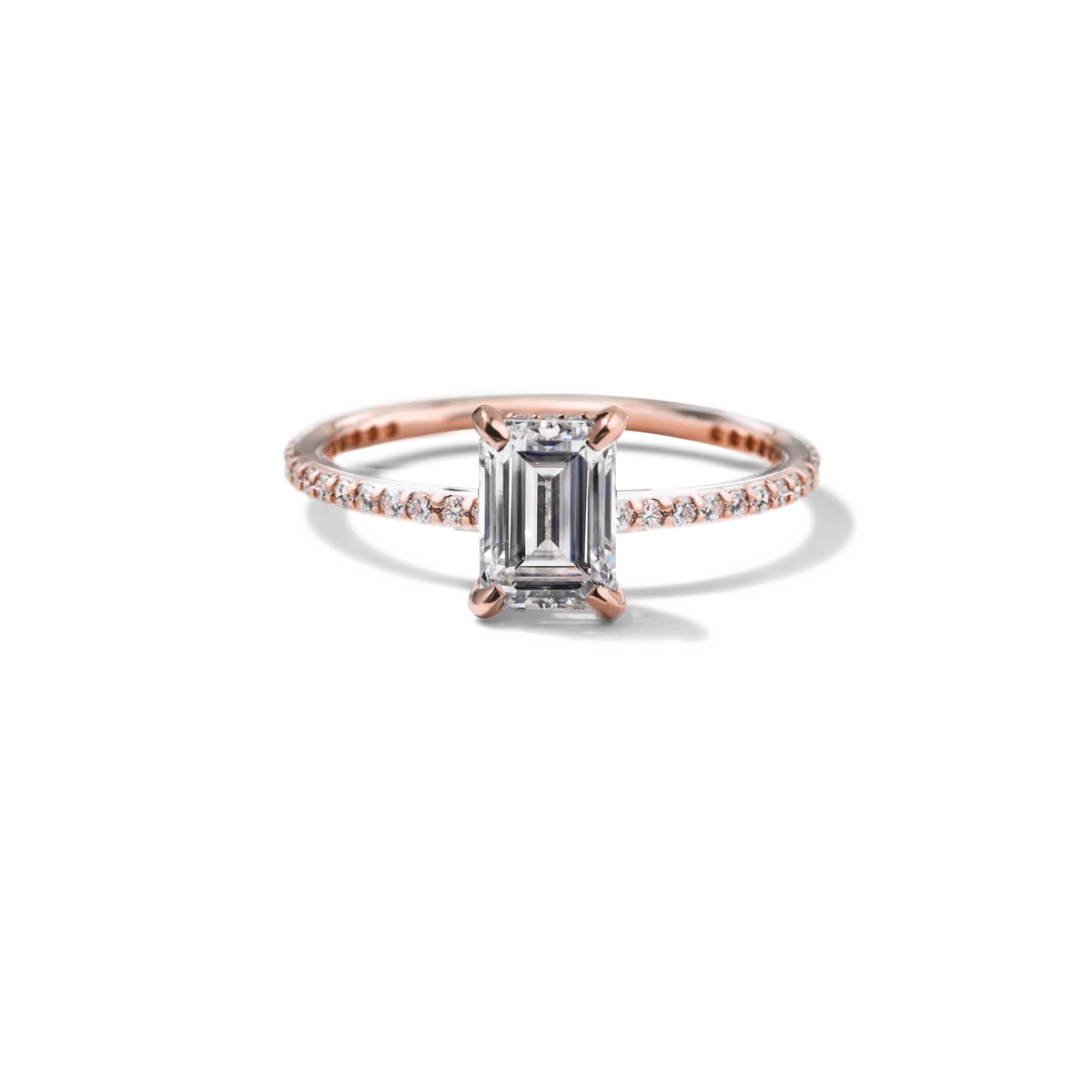 Noémie Solitaire Pave Pick Your Diamond Shape Engagement Ring