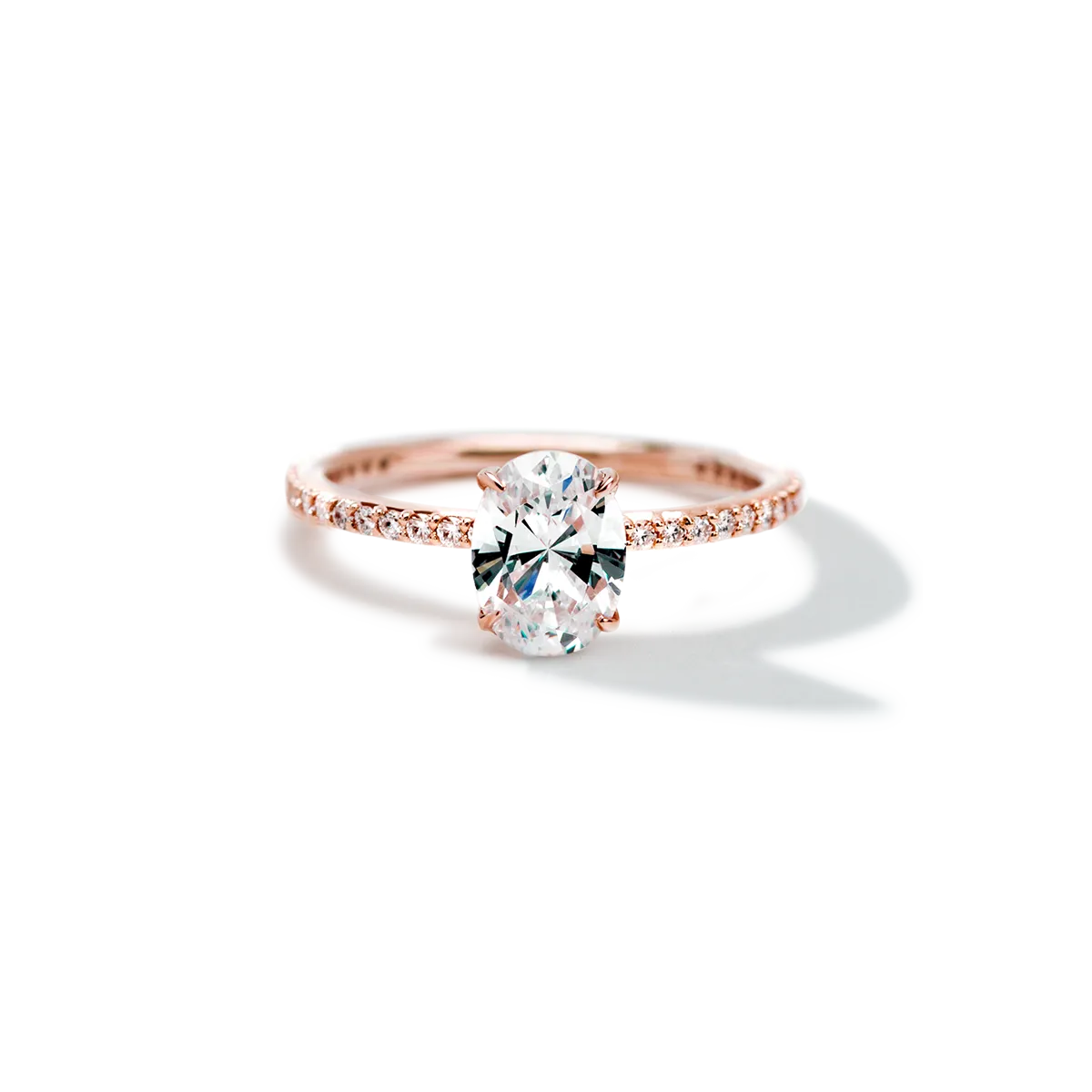Noémie Solitaire Pave Pick Your Diamond Shape Engagement Ring