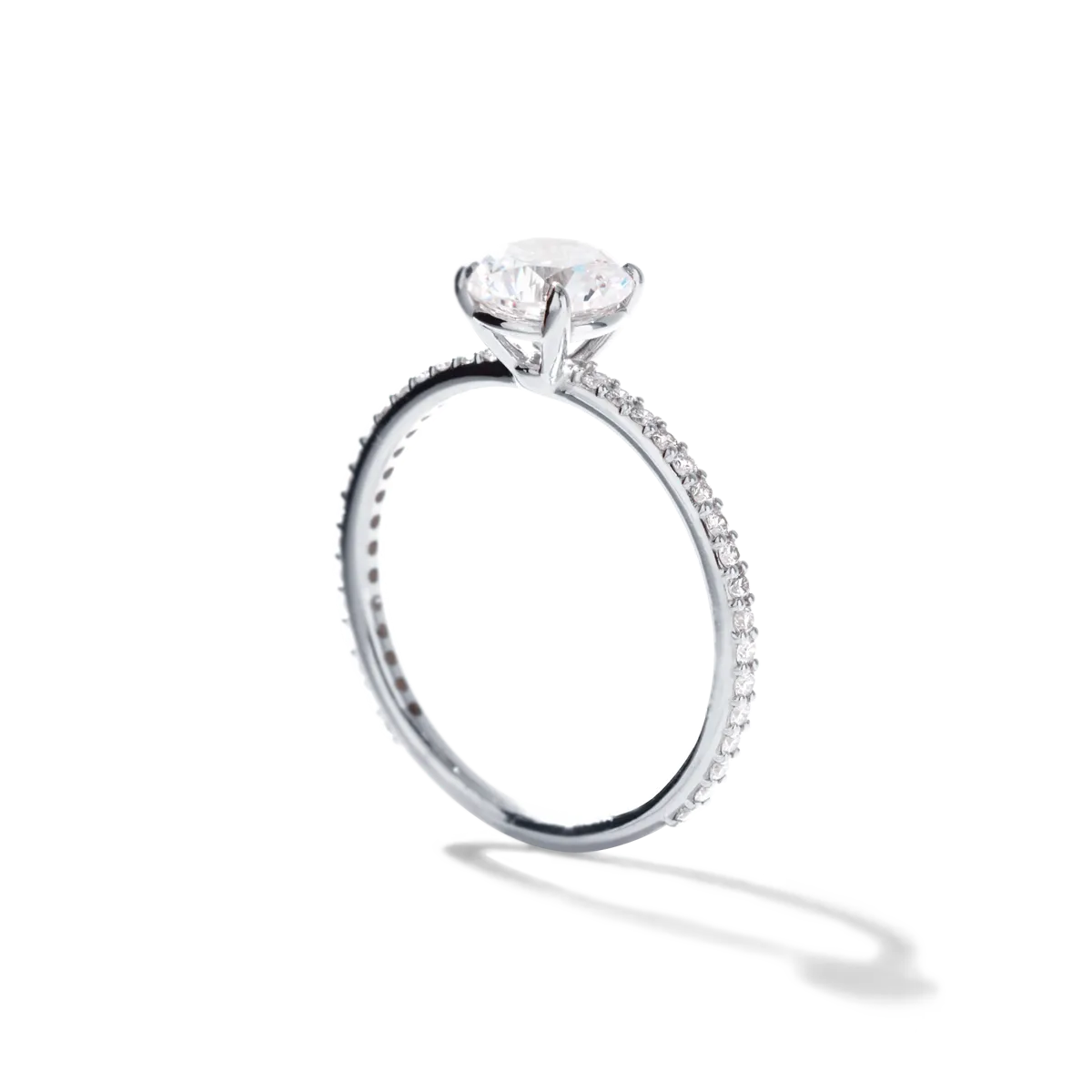 Noémie Solitaire Pave Pick Your Diamond Shape Engagement Ring