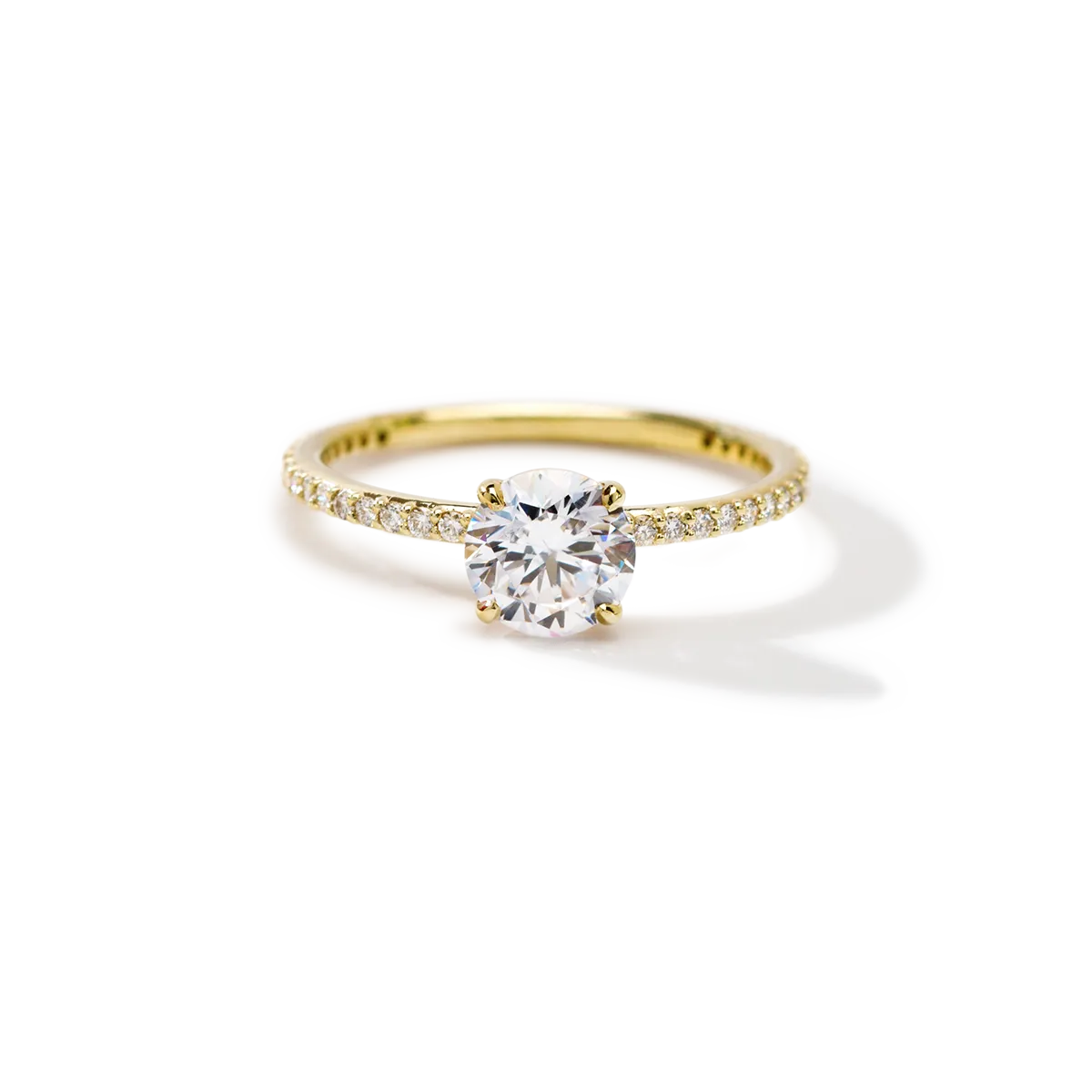 Noémie Solitaire Pave Pick Your Diamond Shape Engagement Ring