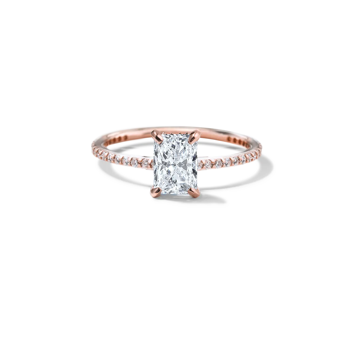 Noémie Solitaire Pave Pick Your Diamond Shape Engagement Ring