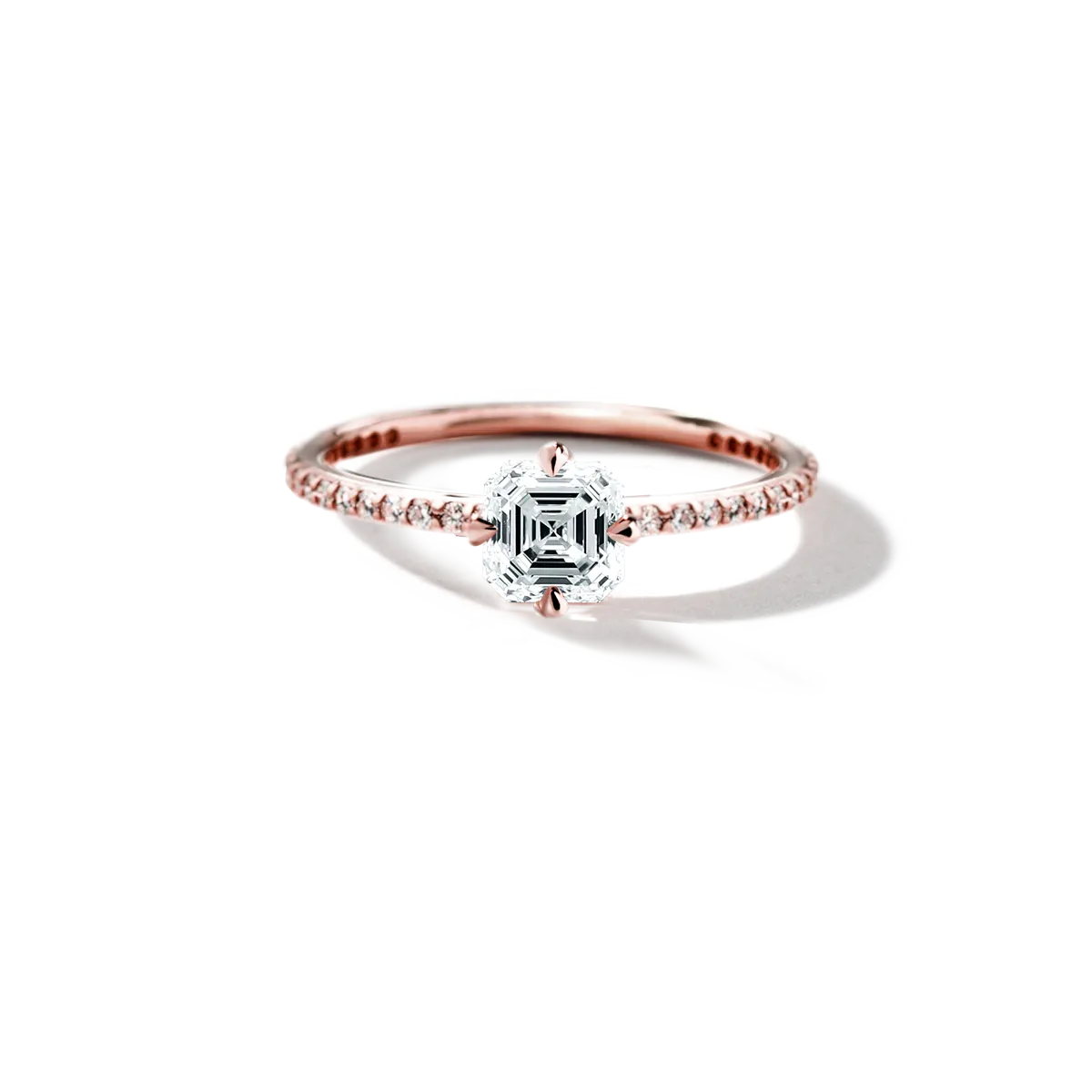 Noémie Solitaire Pave Pick Your Diamond Shape Engagement Ring