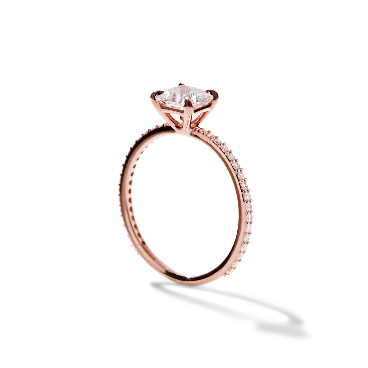 Noémie Solitaire Pave Pick Your Diamond Shape Engagement Ring
