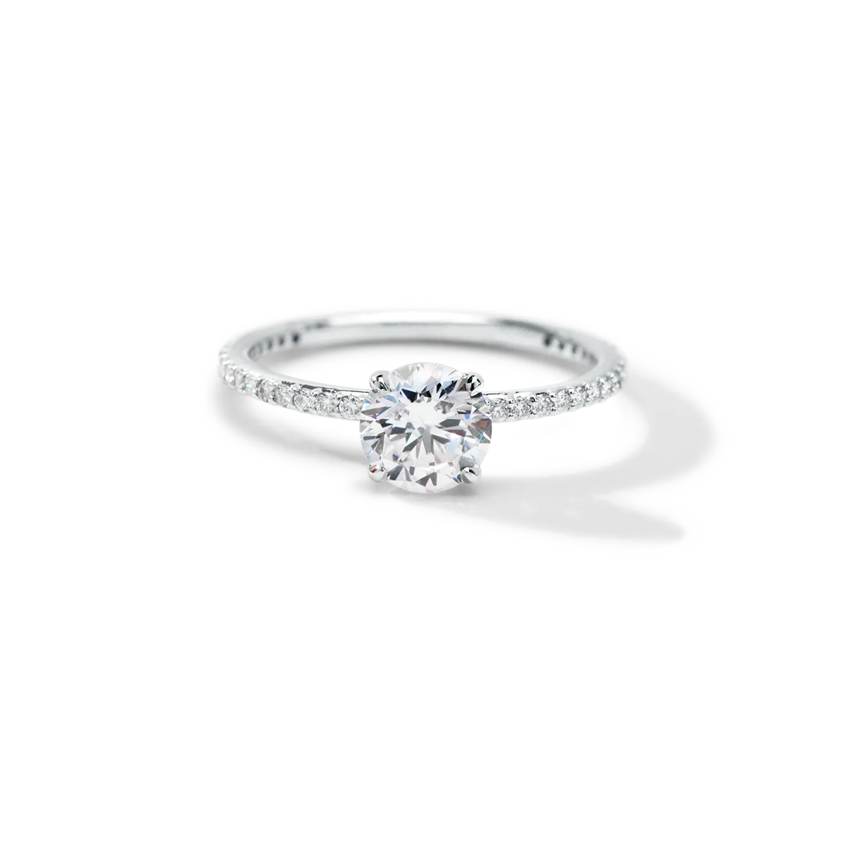 Noémie Solitaire Pave Pick Your Diamond Shape Engagement Ring