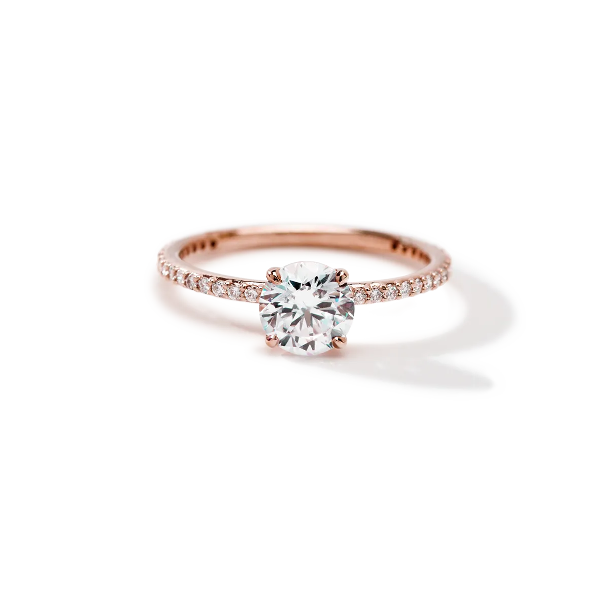 Noémie Solitaire Pave Pick Your Diamond Shape Engagement Ring