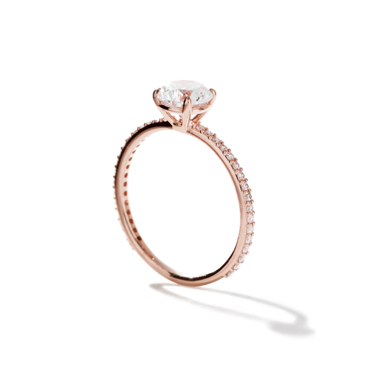 Noémie Solitaire Pave Pick Your Diamond Shape Engagement Ring