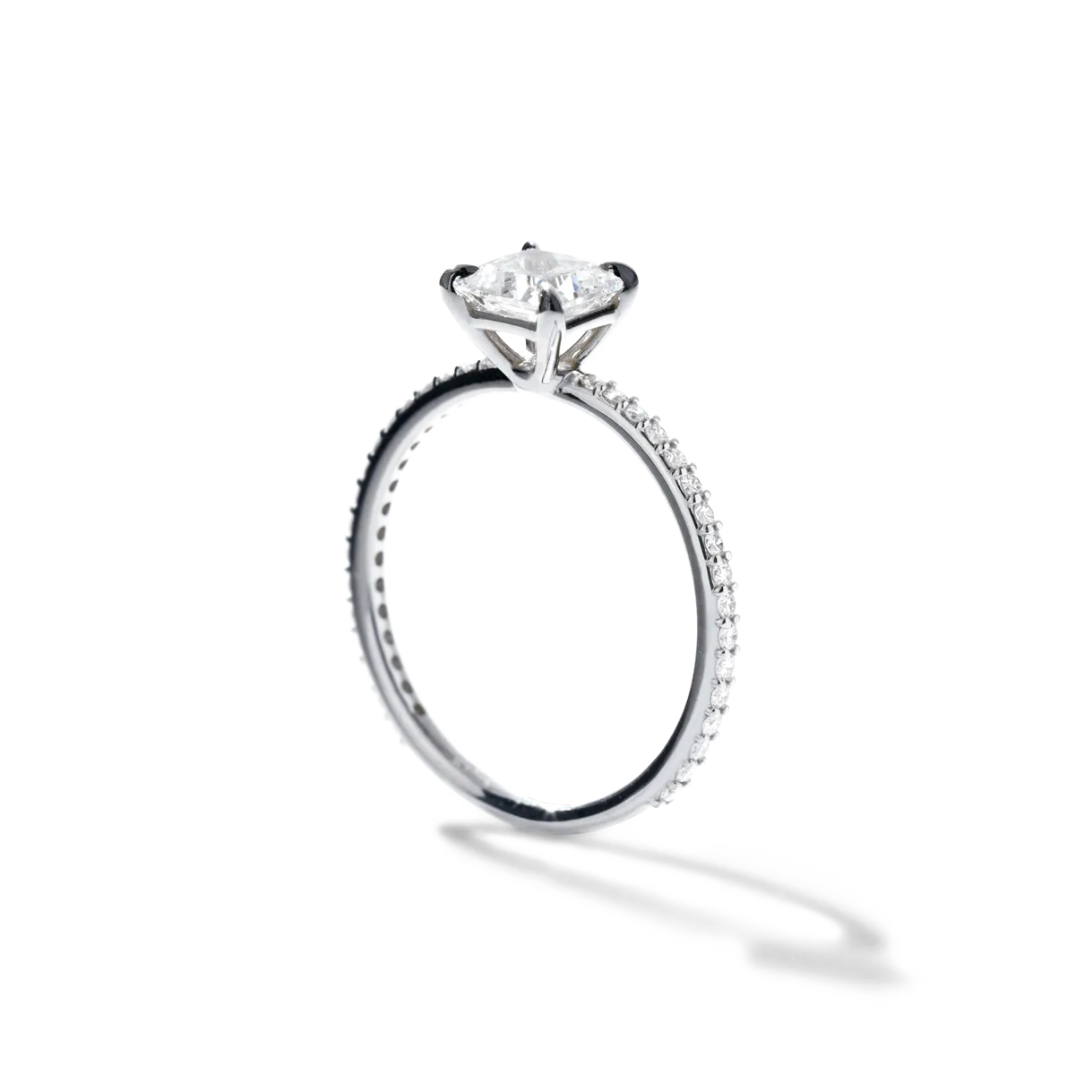 Noémie Solitaire Pave Pick Your Diamond Shape Engagement Ring