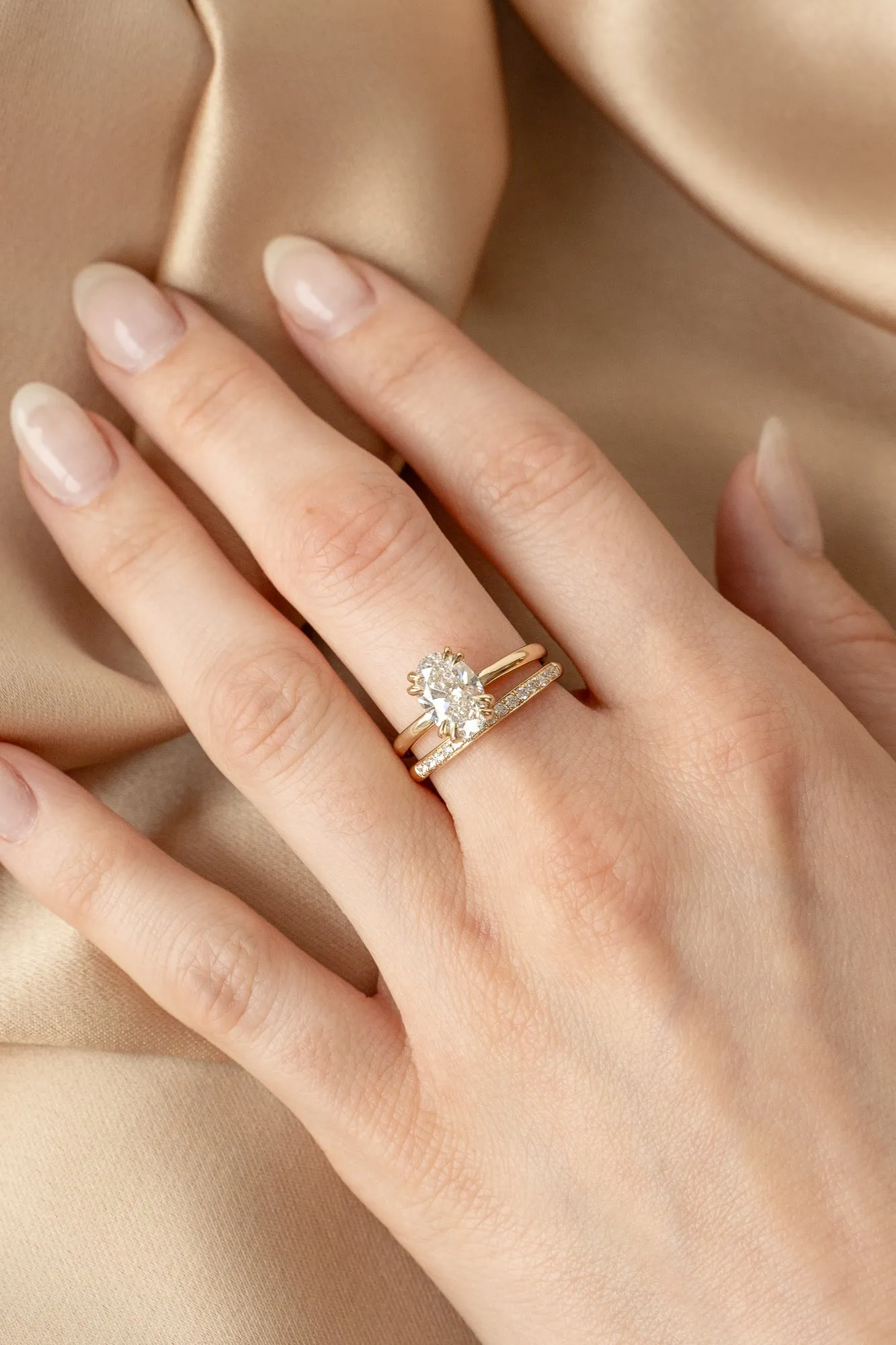 Oval Nouveau Ring with 1.85ct Lab Diamond