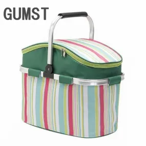 Oxford Shopping Basket 26L Cooler Bags Foldable Handbag for Wine Food Fruits Keeping Fresh Lunch Bag for Women Kids Picnic Bags