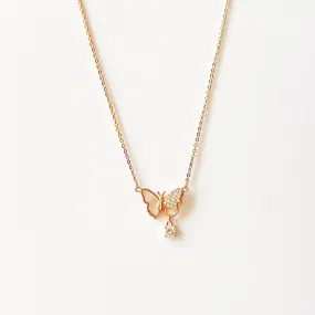 Rose Gold Fly Me to the Moon Necklace