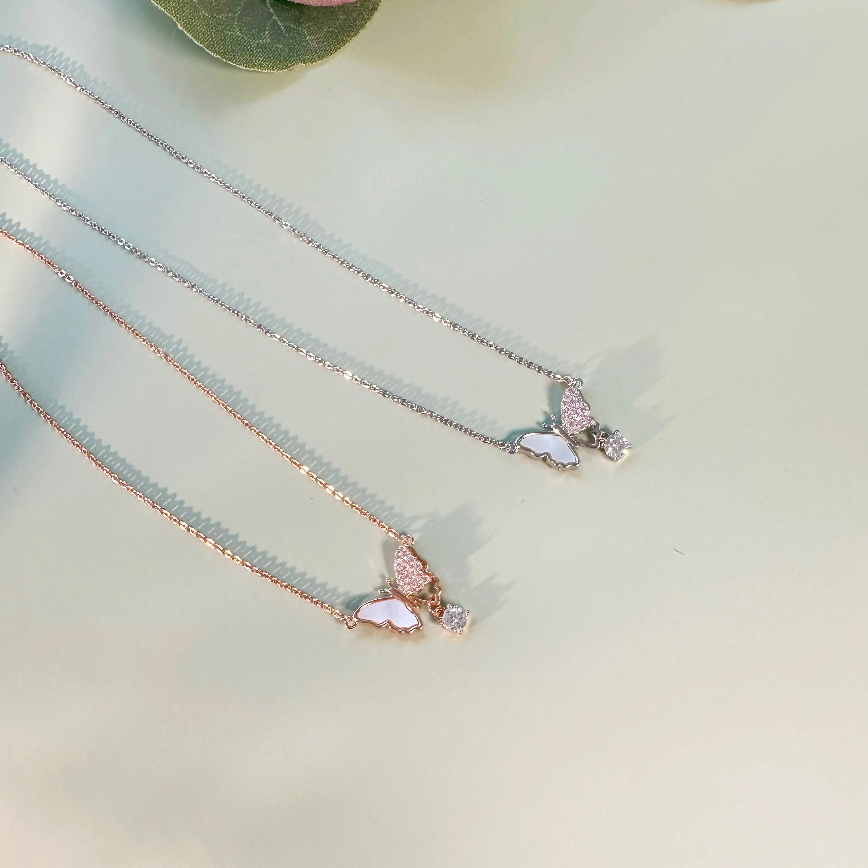 Rose Gold Fly Me to the Moon Necklace