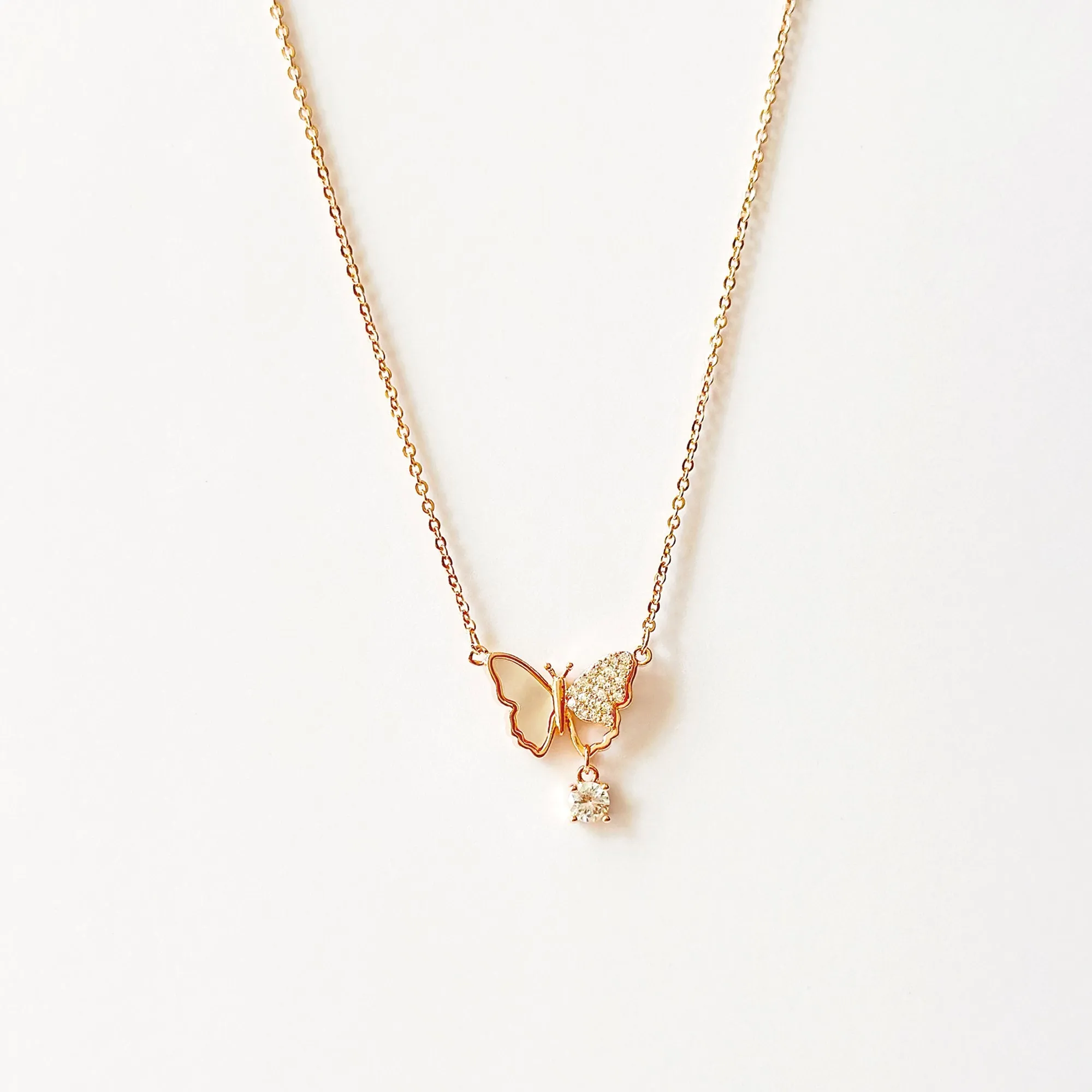 Rose Gold Fly Me to the Moon Necklace