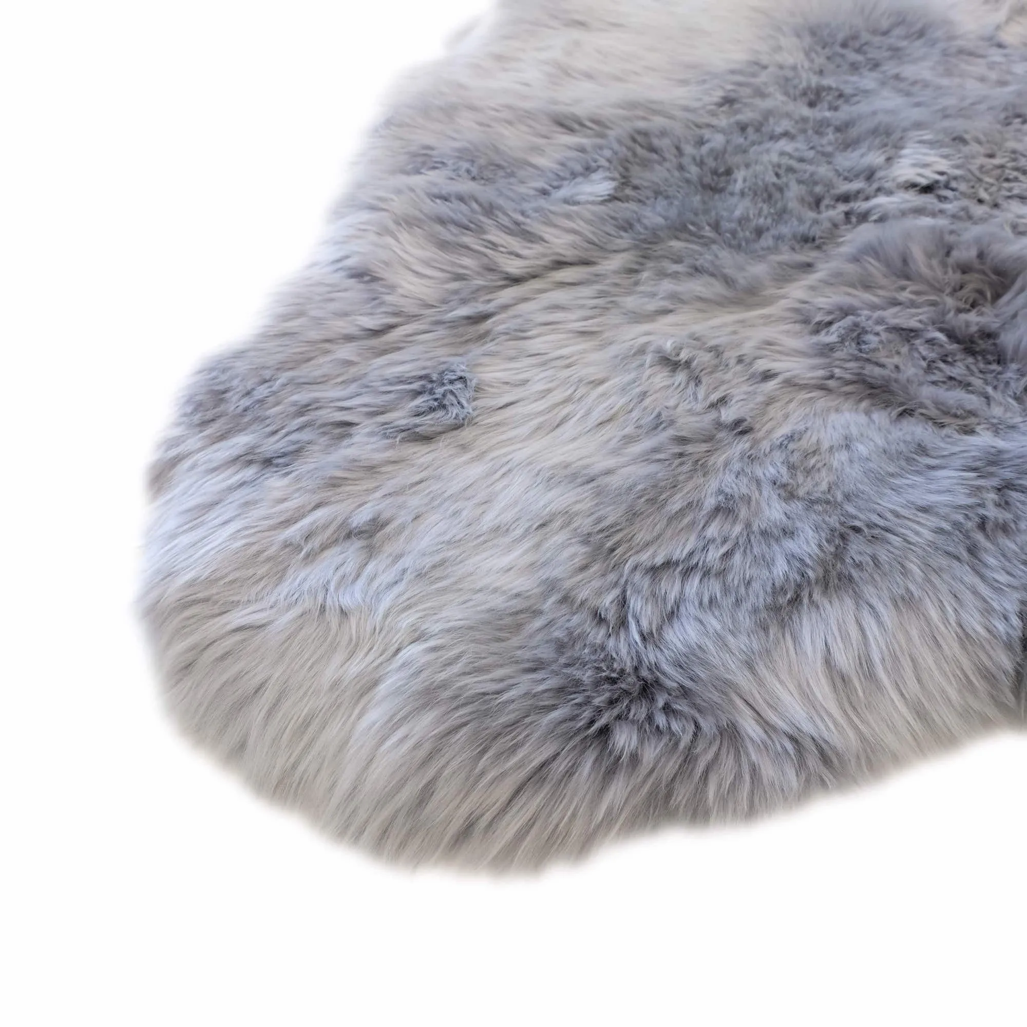Sheepskin Rug - Cloudy Grey - Super Double Length (200x60-65cm) - Long Wool Australian Merino Sheepskin