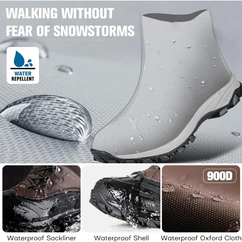 SNOWWOLF Men's Waterproof Snow Hiking Boots