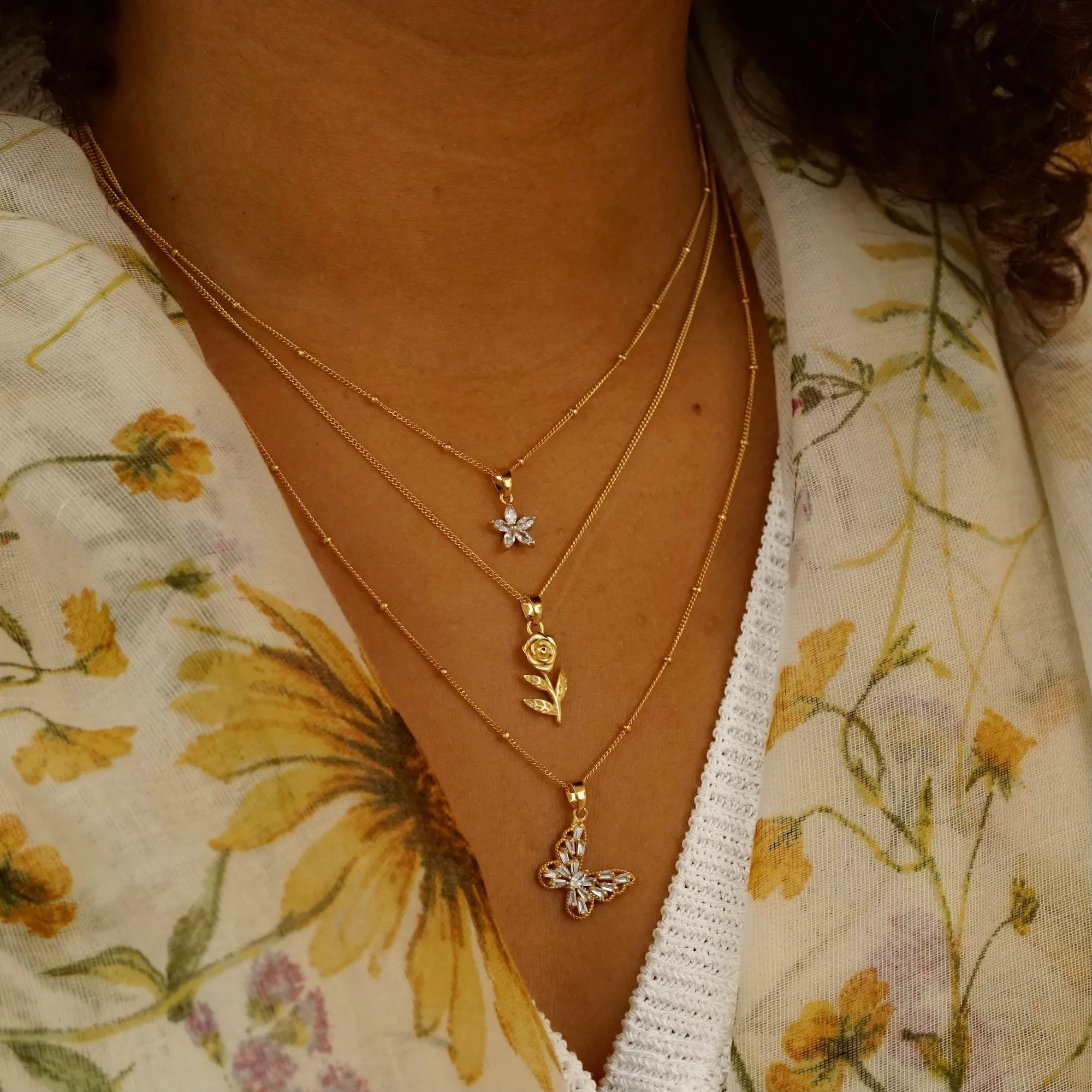 Sparkling Diamonds Butterfly Necklace