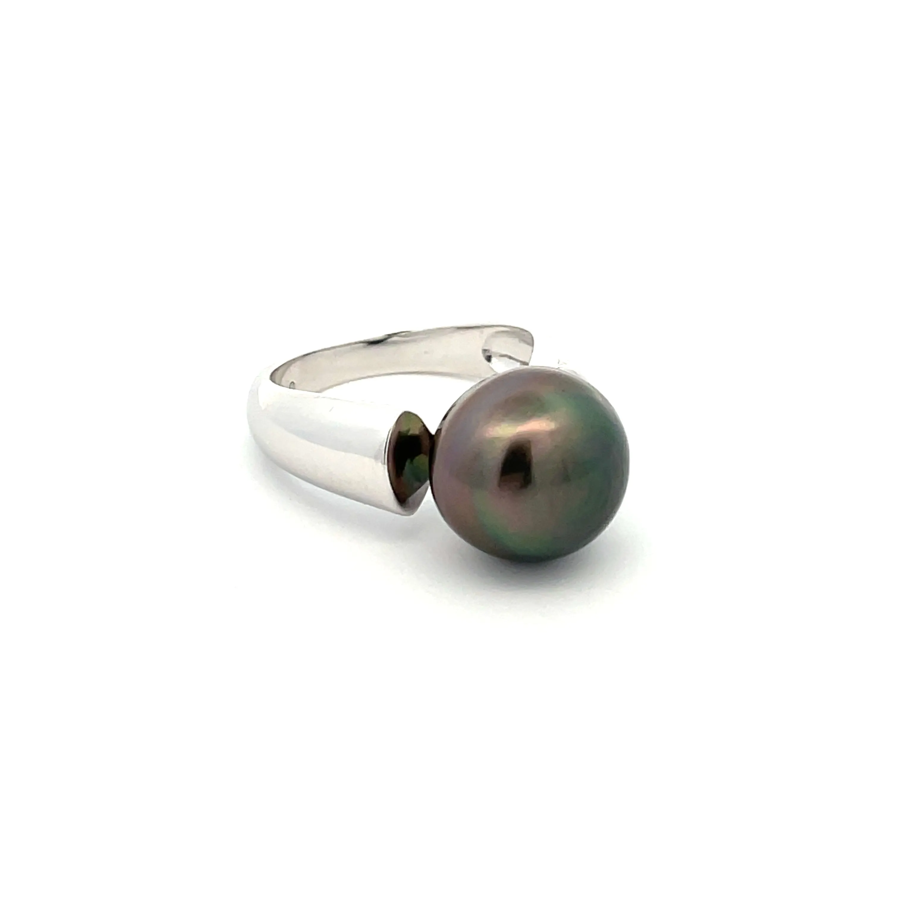Sterling Silver Tahitian Cultured 11-12 mm Pearl Ring