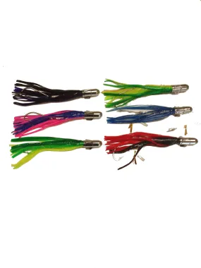Super 6 Pack of Rigged Saltwater Spinner Head Fishing Lures