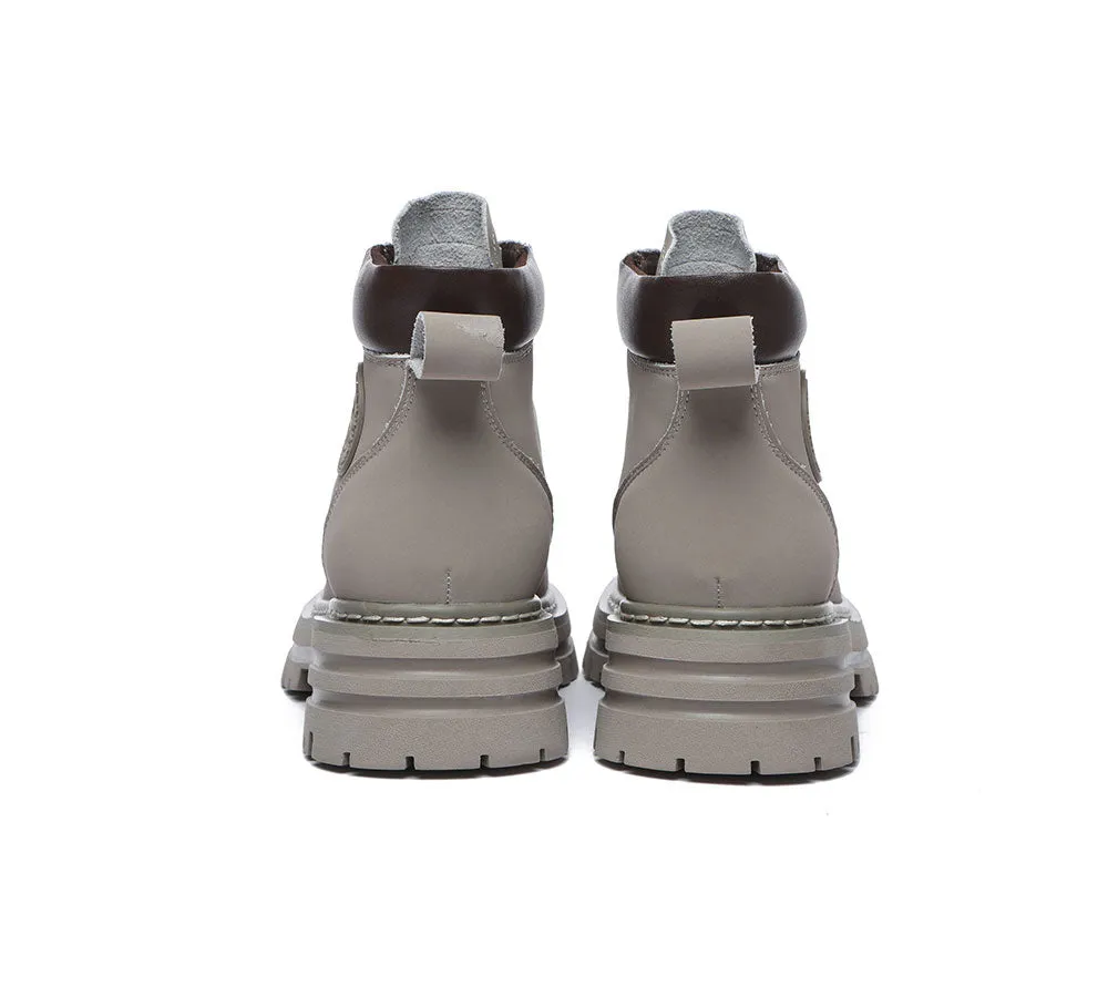 TARRAMARRA® Women Leather Sheepskin Wool Lace Up Chunky Boots Aubrey
