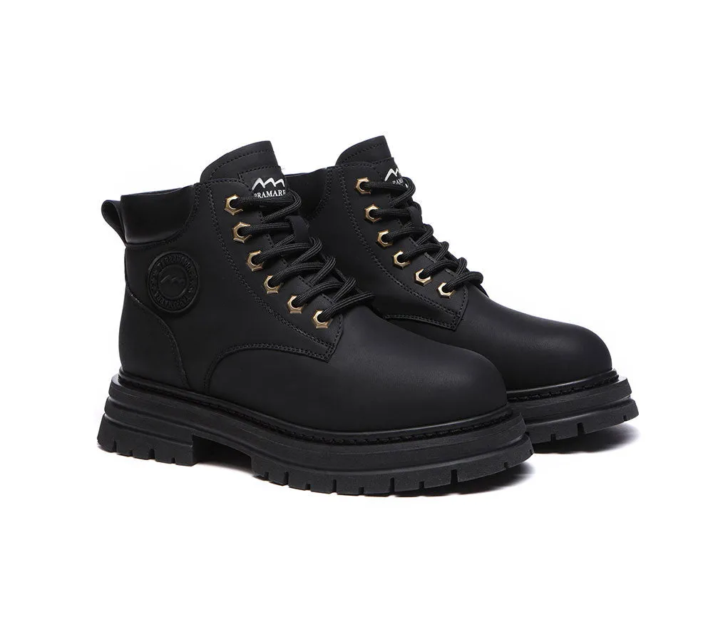 TARRAMARRA® Women Leather Sheepskin Wool Lace Up Chunky Boots Aubrey