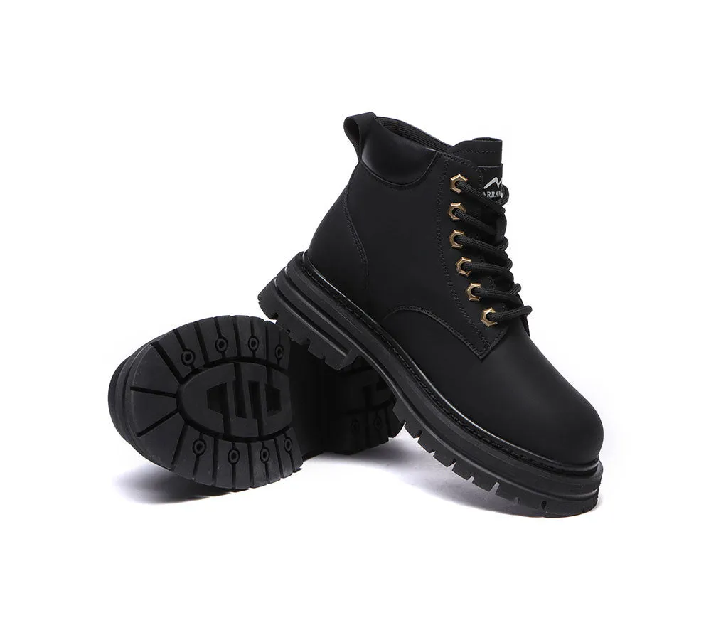 TARRAMARRA® Women Leather Sheepskin Wool Lace Up Chunky Boots Aubrey