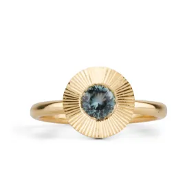 Teal Montana Sapphire Aurora Solitaire .60ct