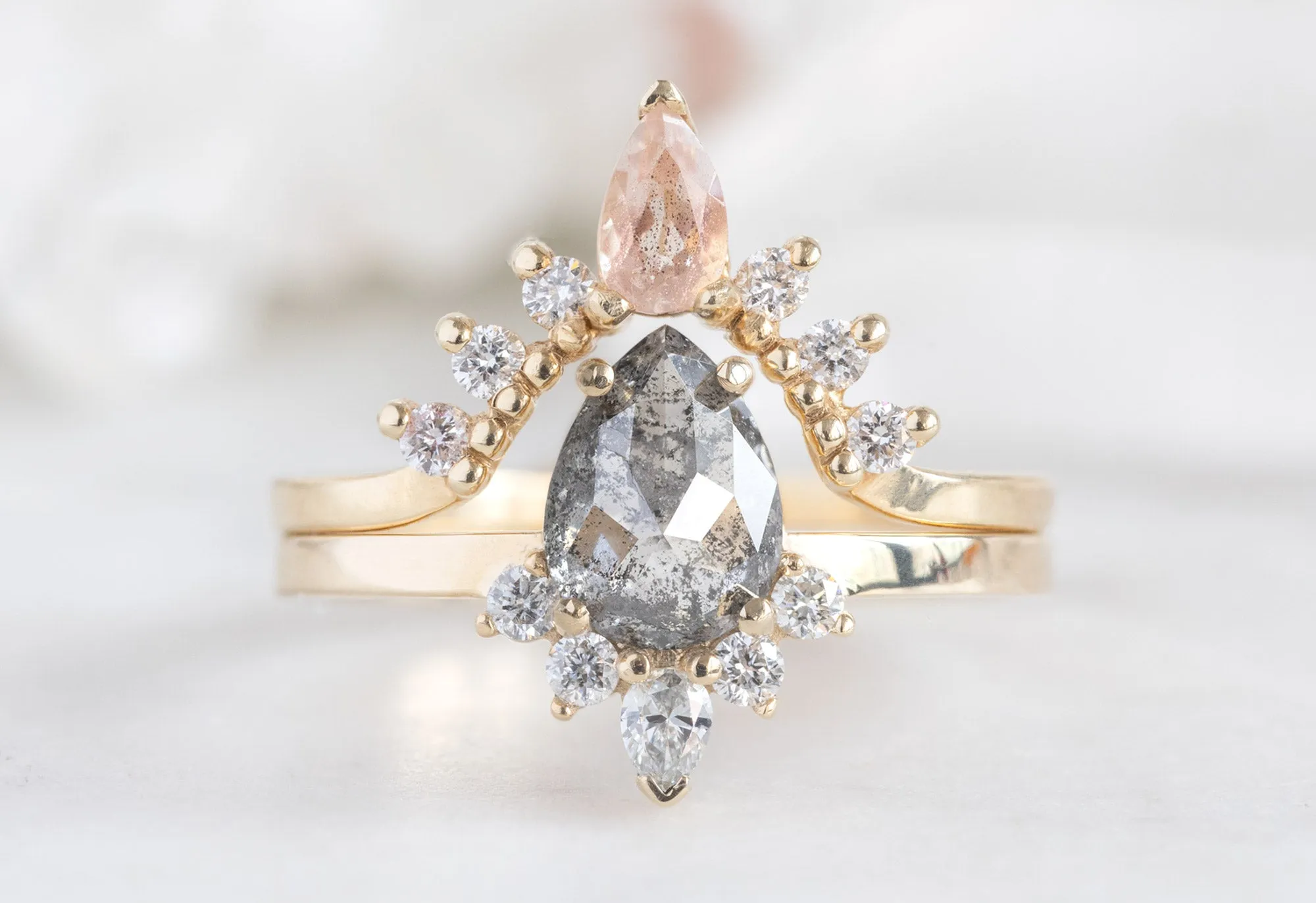 The Aster Ring with a .89ct Rose-Cut Grey Diamond