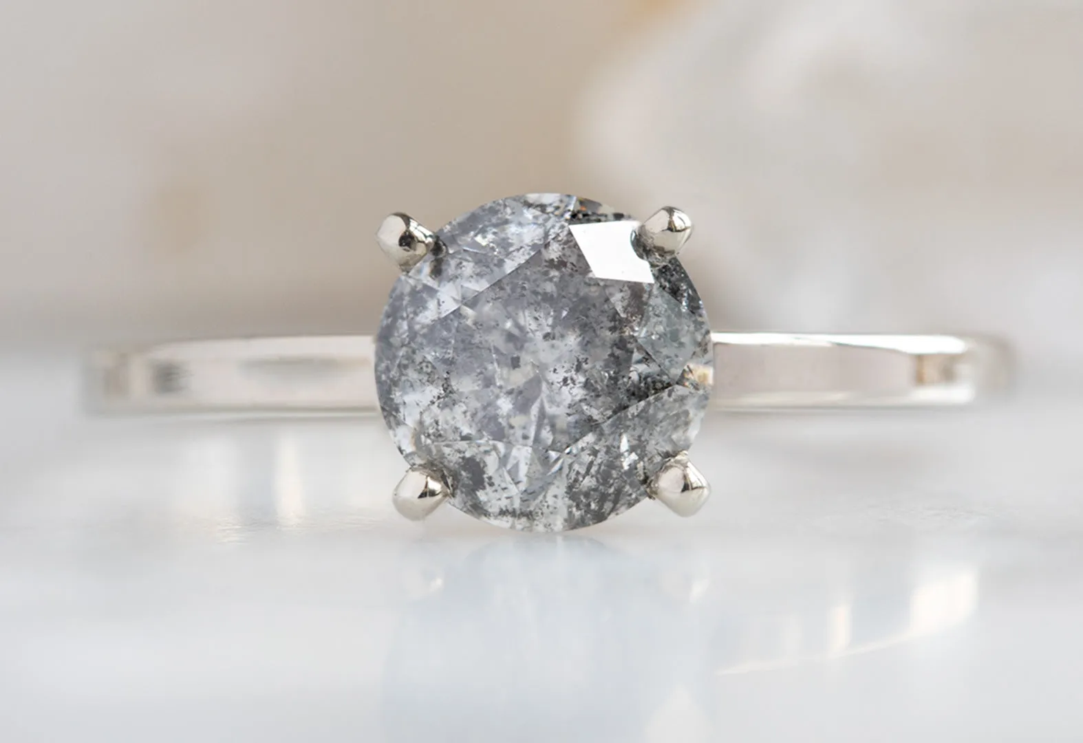 The Bryn Ring with a 1.00ct Round-Cut Salt and Pepper Diamond