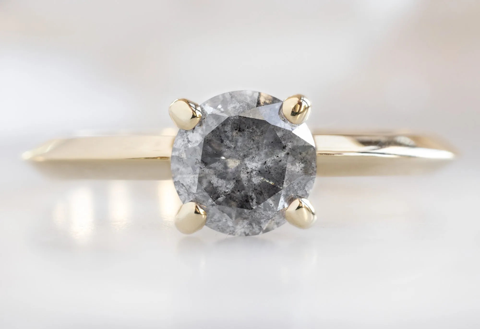 The Bryn Ring with a 1.05ct Round-Cut Salt and Pepper Diamond