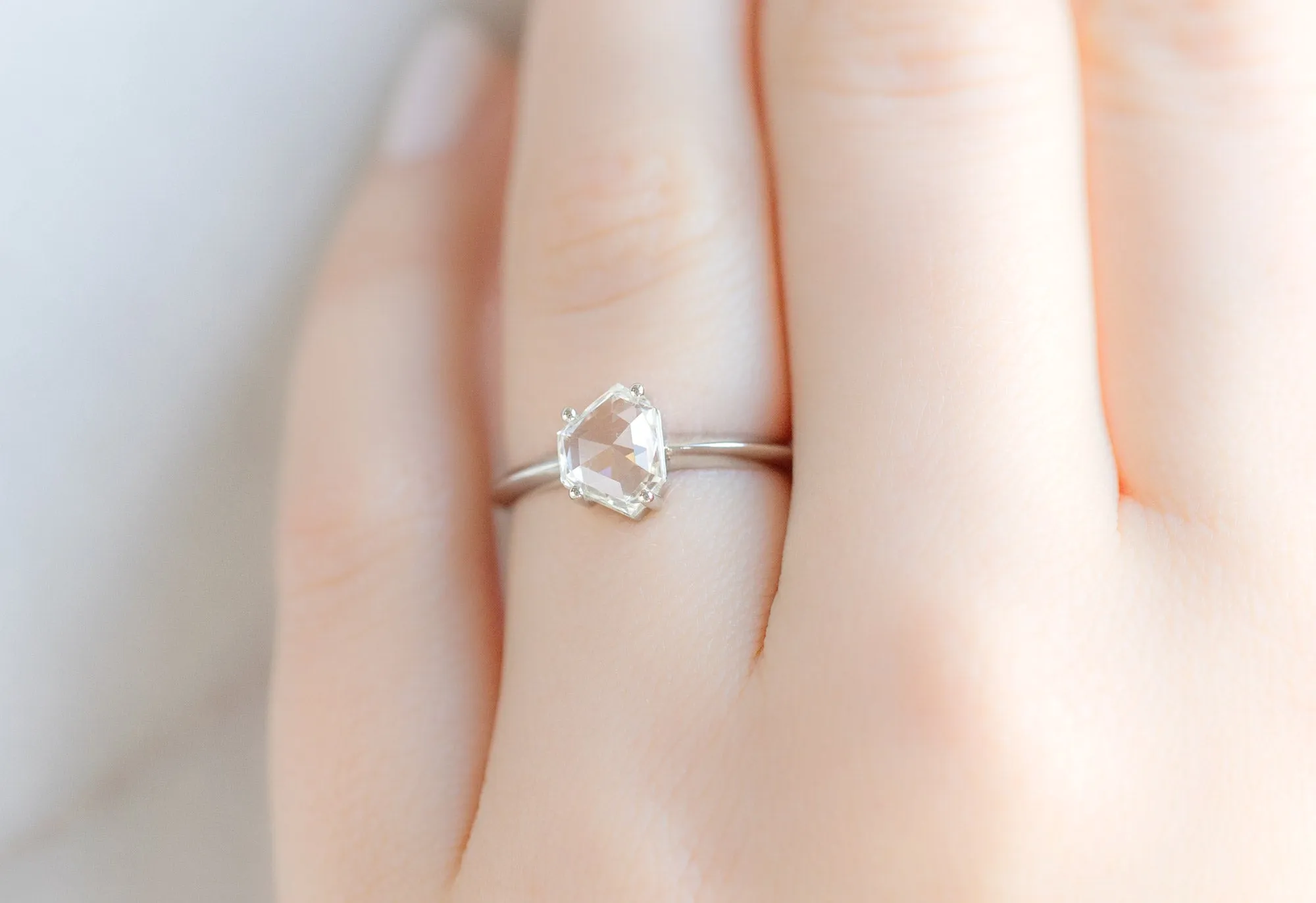 The Bryn Ring with a 1.15ct Geometric White Diamond